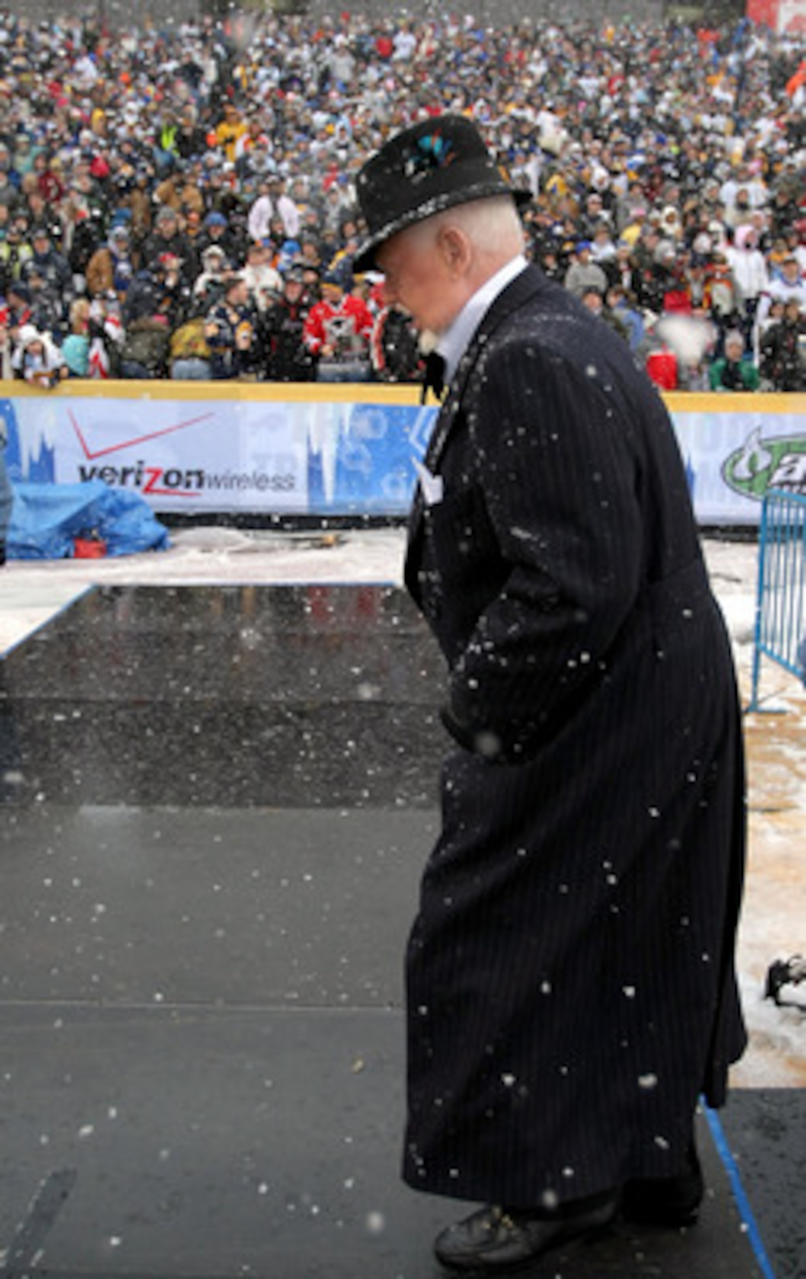 ORCHARD PARK, NY - JANUARY 01:  Former coach and commentator Don Cherry attends the NHL Winter Classic between the Buffalo Sabres and the Pittsburgh Penguins at the Ralph Wilson Stadium on January 1, 2008 in Orchard Park, New York.  (Photo by Harry How/Ge