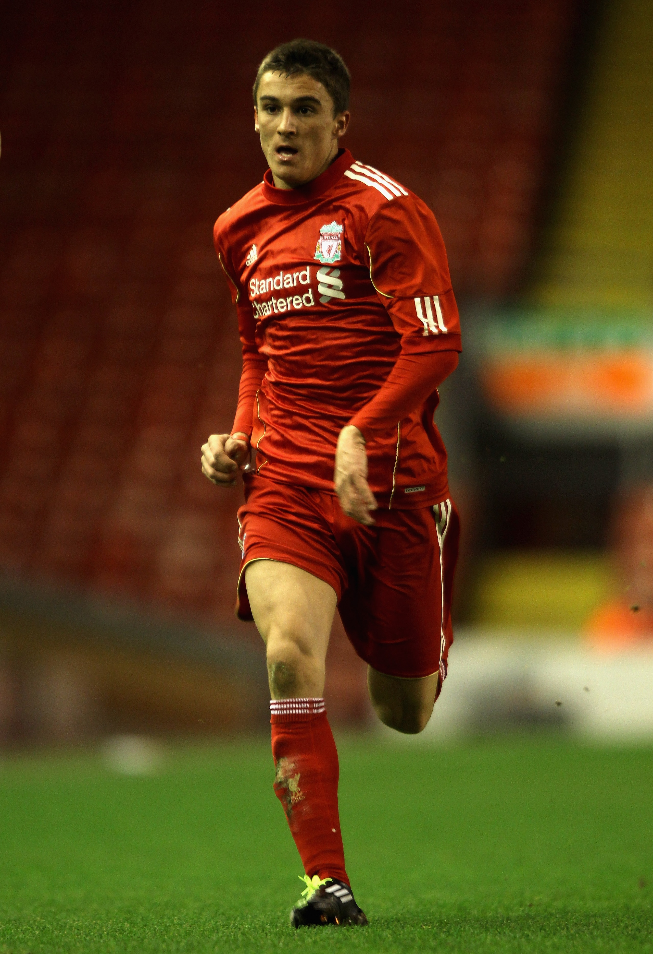 LIVERPOOL, ENGLAND - FEBRUARY 14: Adam Morgan of Liverpool in action during the FA Youth Cup match between Liverpool and Southend United at Anfield on February 14, 2011 in Liverpool, England. (Photo by Clive Brunskill/Getty Images) LIVERPOOL, ENGLAND - FEBRUARY 14: Adam Morgan of Liverpool in action during the FA Youth Cup match between Liverpool and Southend United at Anfield on February 14, 2011 in Liverpool, England. (Photo by Clive Brunskill/Getty Images)