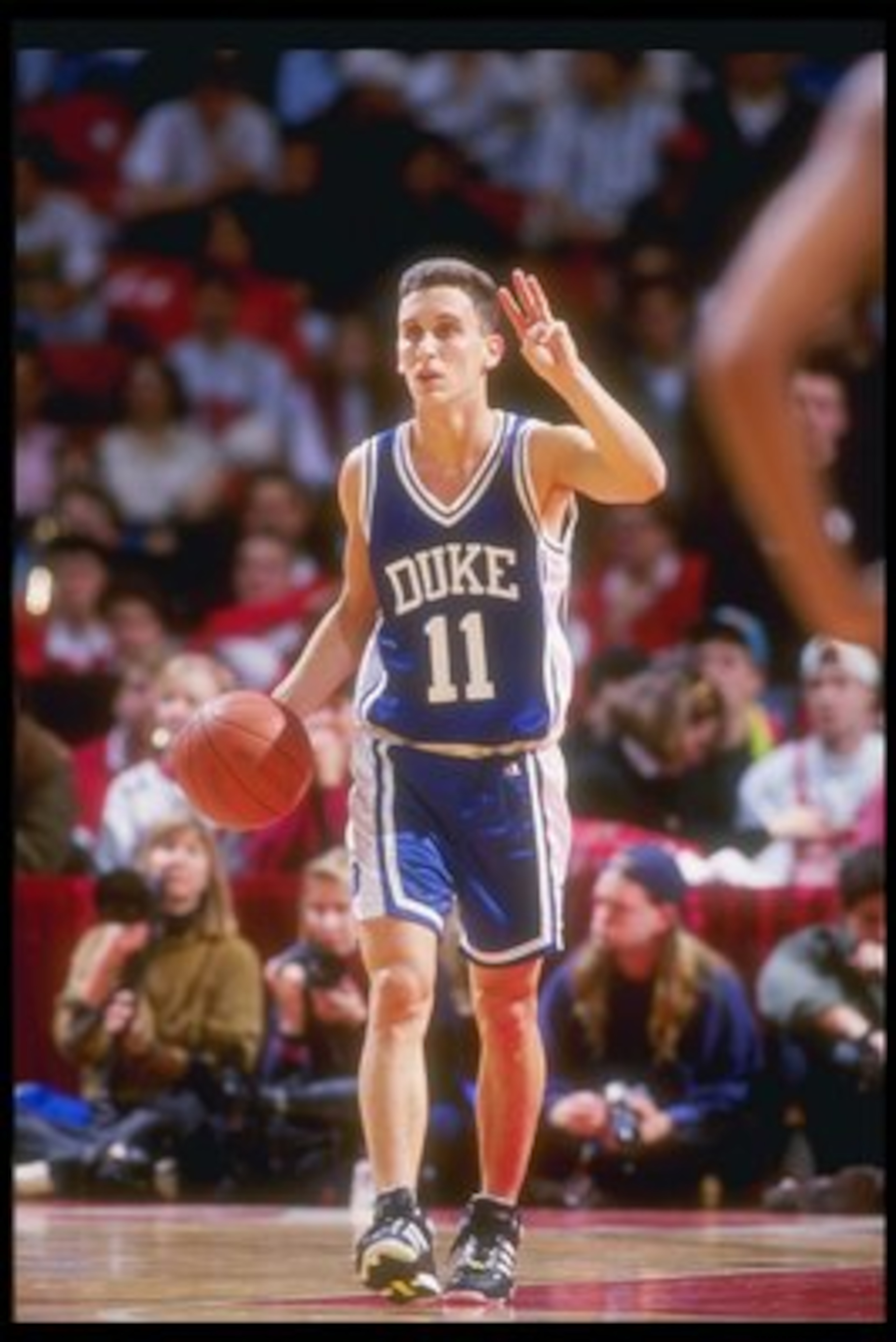 30 Jan 1993: Guard Bobby Hurley of the Duke Blue Devils moves the ball during a game against the Maryland Terrapins. Mandatory Credit: Doug Pensinger /Allsport 30 Jan 1993: Guard Bobby Hurley of the Duke Blue Devils moves the ball during a game against the Maryland Terrapins. Mandatory Credit: Doug Pensinger /Allsport