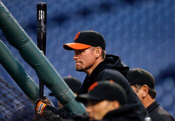 PHILADELPHIA - OCTOBER 15:  Aubrey Huff #17 of the Philadelphia Phillies watches batting practice during a workout before the NLCS against the San Francisco Giants at Citizens Bank Park on October 15, 2010 in Philadelphia, Pennsylvania.  (Photo by Jeff Ze