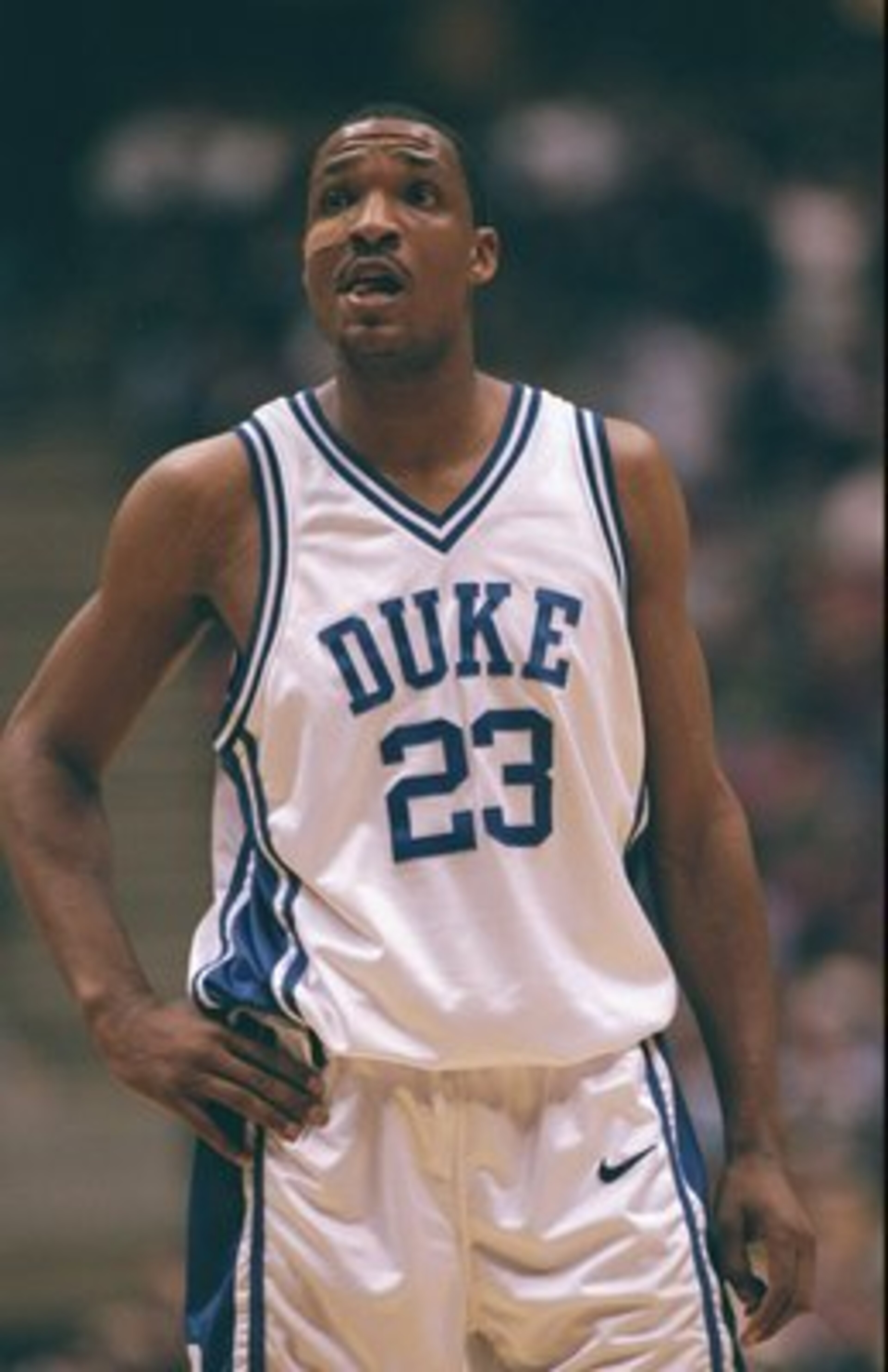 22 Dec 1998: Forward Chris Carrawell #23 of the Duke Blue Devils looks on during the Jimmy V Classic against the Kentucky Wildcats at the Continental Airlines Arena in East Rutherford, New Jersey. Duke defeated Kentucky 71-60. Mandatory Credit: Jamie Squ 22 Dec 1998: Forward Chris Carrawell #23 of the Duke Blue Devils looks on during the Jimmy V Classic against the Kentucky Wildcats at the Continental Airlines Arena in East Rutherford, New Jersey. Duke defeated Kentucky 71-60. Mandatory Credit: Jamie Squ