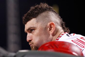 CINCINNATI, OH - SEPTEMBER 28: Jonny Gomes #31 of the Cincinnati Reds looks on against the Houston Astros at Great American Ball Park on September 28, 2010 in Cincinnati, Ohio. The Reds won 3-2 to clinch the NL Central Division title. (Photo by Joe Robbin