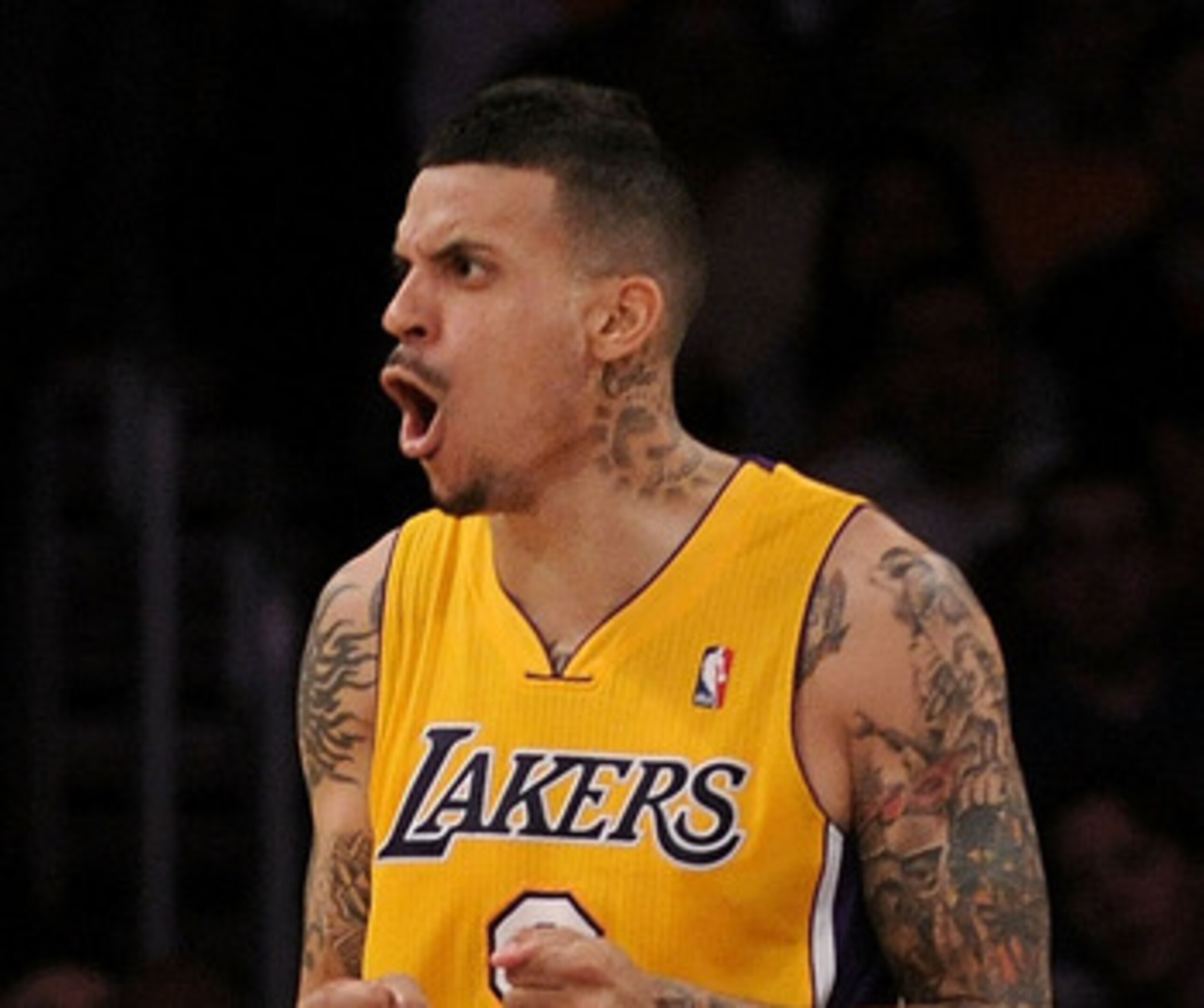 LOS ANGELES, CA - APRIL 20:  Matt Barnes #9 of the Los Angeles Lakers reacts in the first quarter while taking on the New Orleans Hornets in Game Two of the Western Conference Quarterfinals in the 2011 NBA Playoffs on April 20, 2011 at Staples Center in L