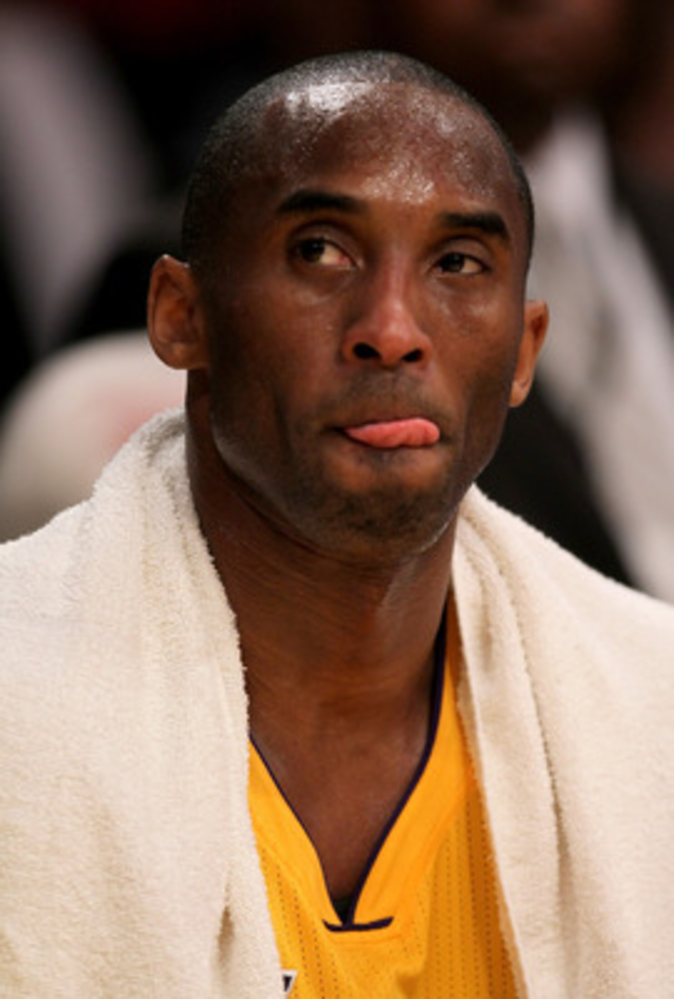 LOS ANGELES, CA - MAY 04:  Kobe Bryant #24 of the Los Angeles Lakers reacts in the second quarter from the bench while taking on the Dallas Mavericks in Game Two of the Western Conference Semifinals in the 2011 NBA Playoffs at Staples Center on May 4, 201