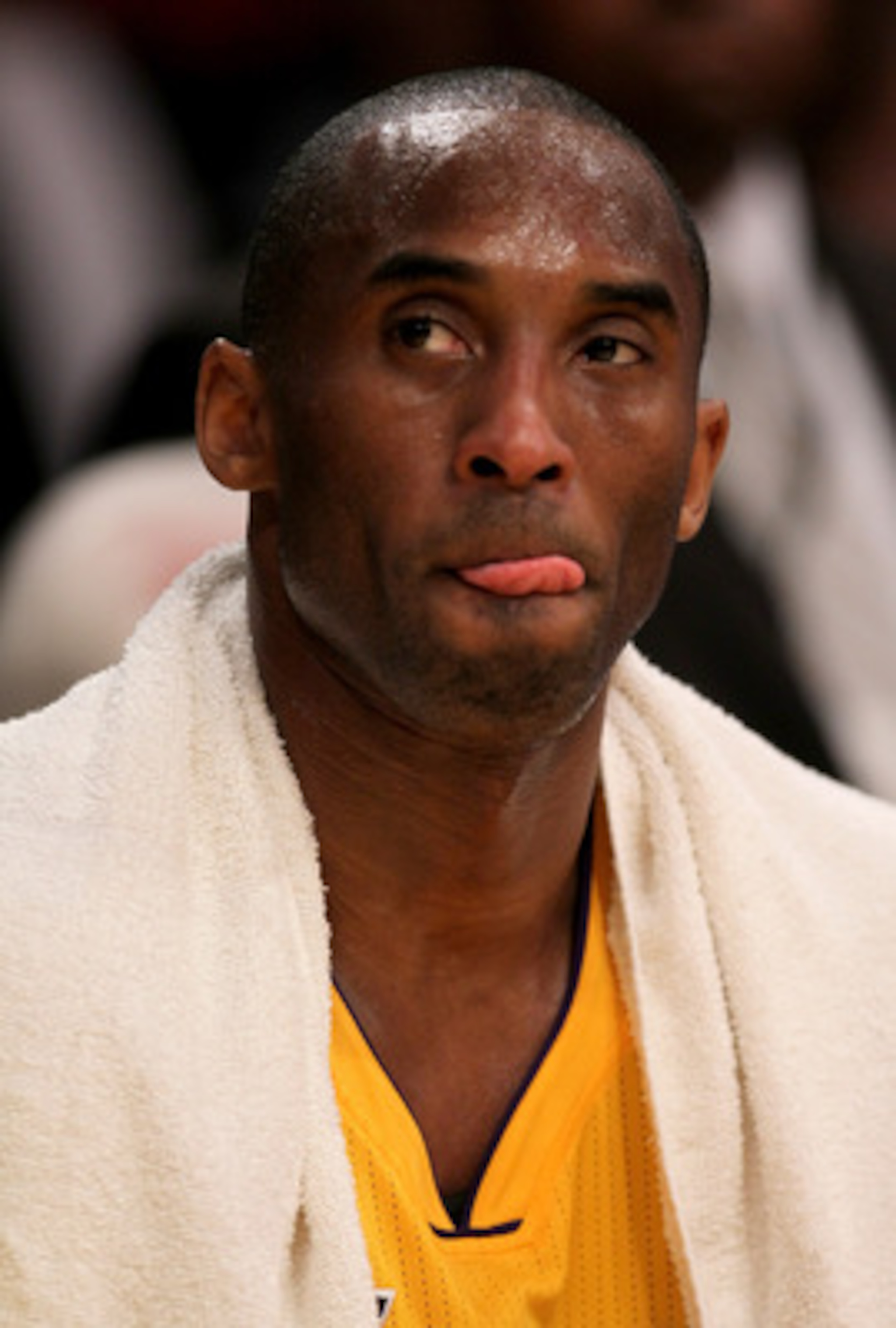 LOS ANGELES, CA - MAY 04:  Kobe Bryant #24 of the Los Angeles Lakers reacts in the second quarter from the bench while taking on the Dallas Mavericks in Game Two of the Western Conference Semifinals in the 2011 NBA Playoffs at Staples Center on May 4, 201