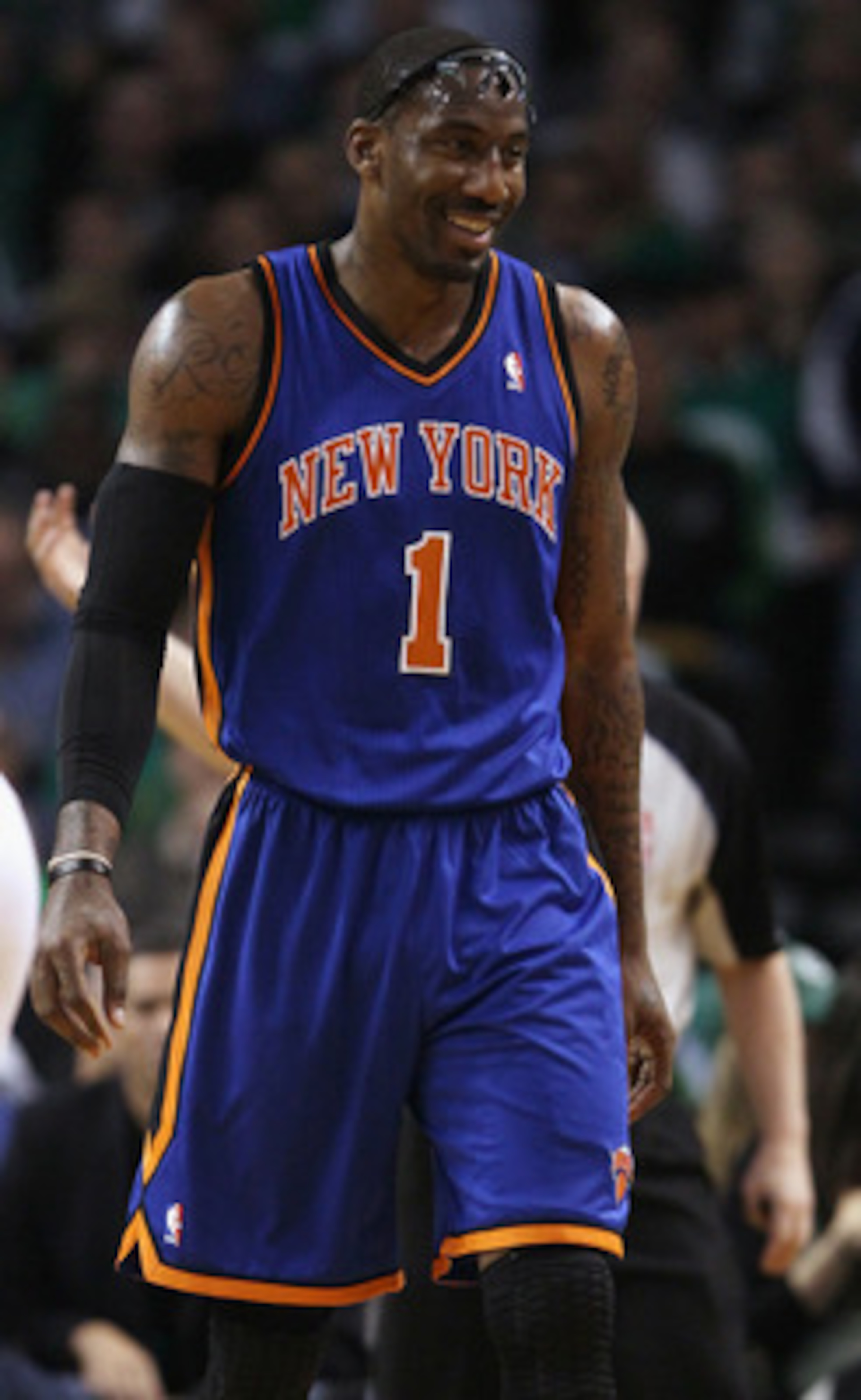 BOSTON, MA - APRIL 19: Amare Stoudemire #1 of the New York Knicks walks out on the court after a time out in the first quarter against the Boston Celtics in Game Two of the Eastern Conference Quarterfinals in the 2011 NBA Playoffs on April 19, 2011 at t BOSTON, MA - APRIL 19: Amare Stoudemire #1 of the New York Knicks walks out on the court after a time out in the first quarter against the Boston Celtics in Game Two of the Eastern Conference Quarterfinals in the 2011 NBA Playoffs on April 19, 2011 at t