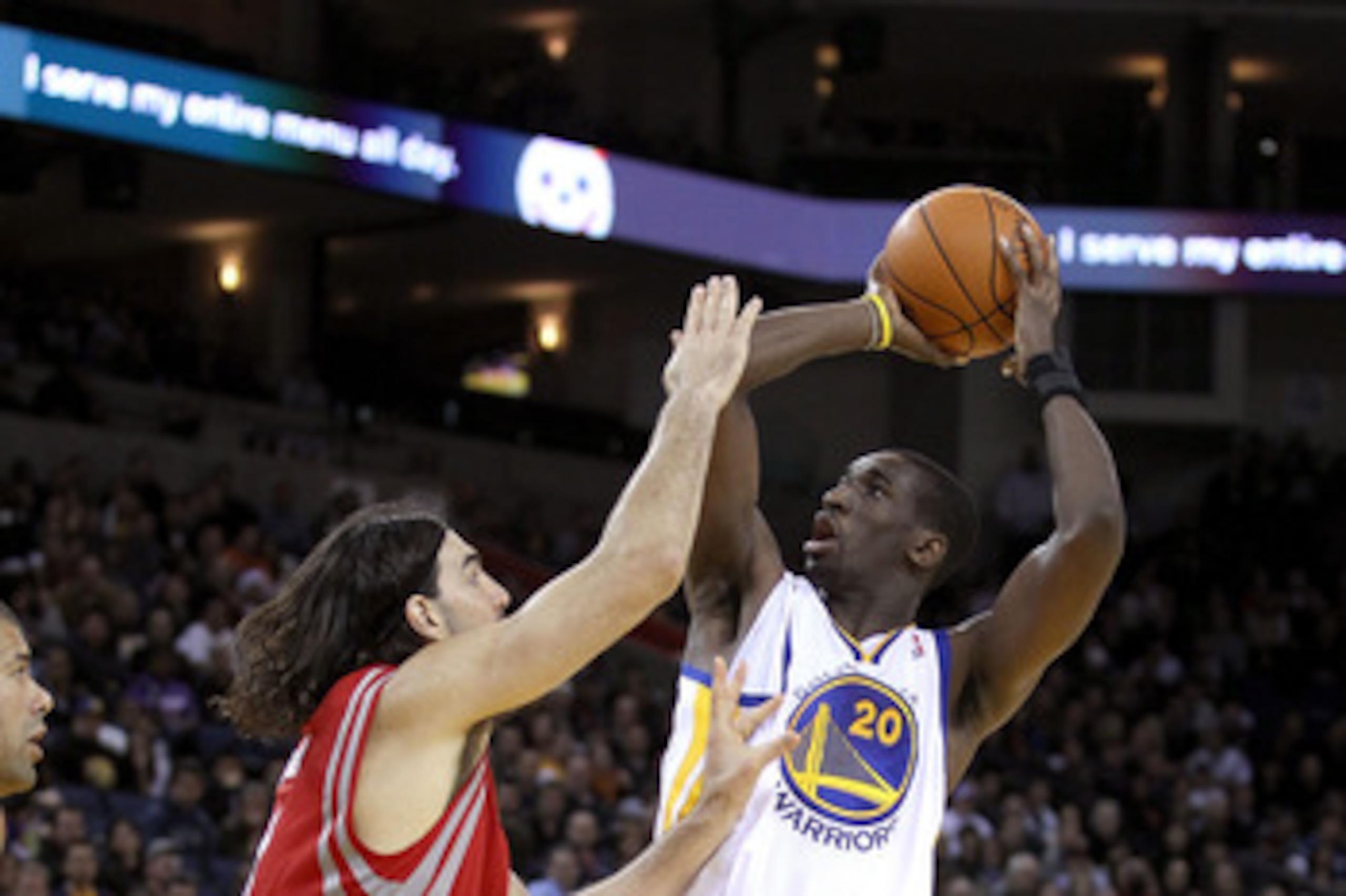 OAKLAND, CA - DECEMBER 20:  Ekpe Udoh #29 of the Golden State Warriors in action against the Houston Rockets at Oracle Arena on December 20, 2010 in Oakland, California. NOTE TO USER: User expressly acknowledges and agrees that, by downloading and or usin