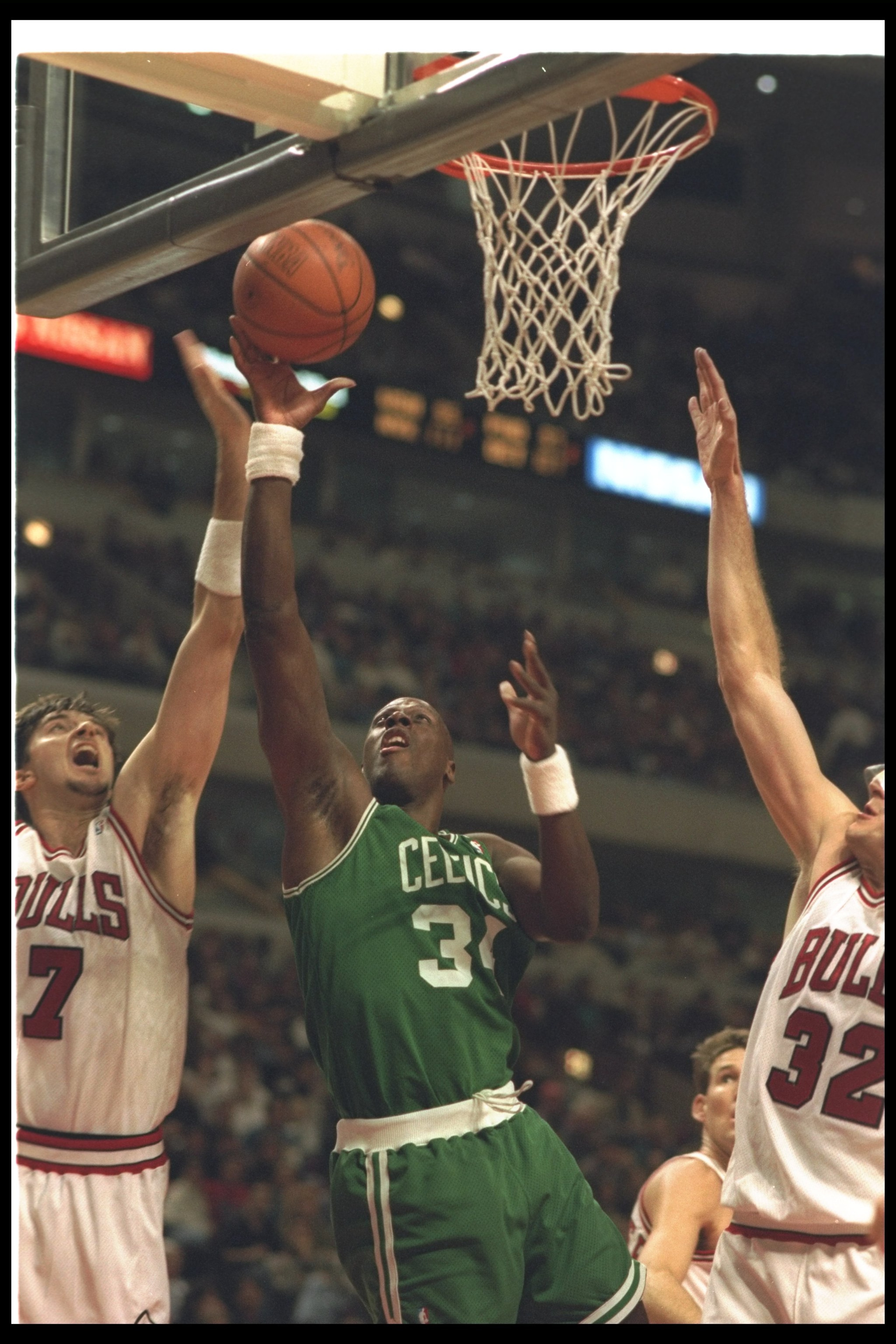 3 Dec 1994:  Xavier McDaniel of the Boston Celtics goes up for two during a game against the Chicago Bulls at the United Center in Chicago, Illinois.  The Celtics won the game, 125-109. Mandatory Credit: Jonathan Daniel  /Allsport