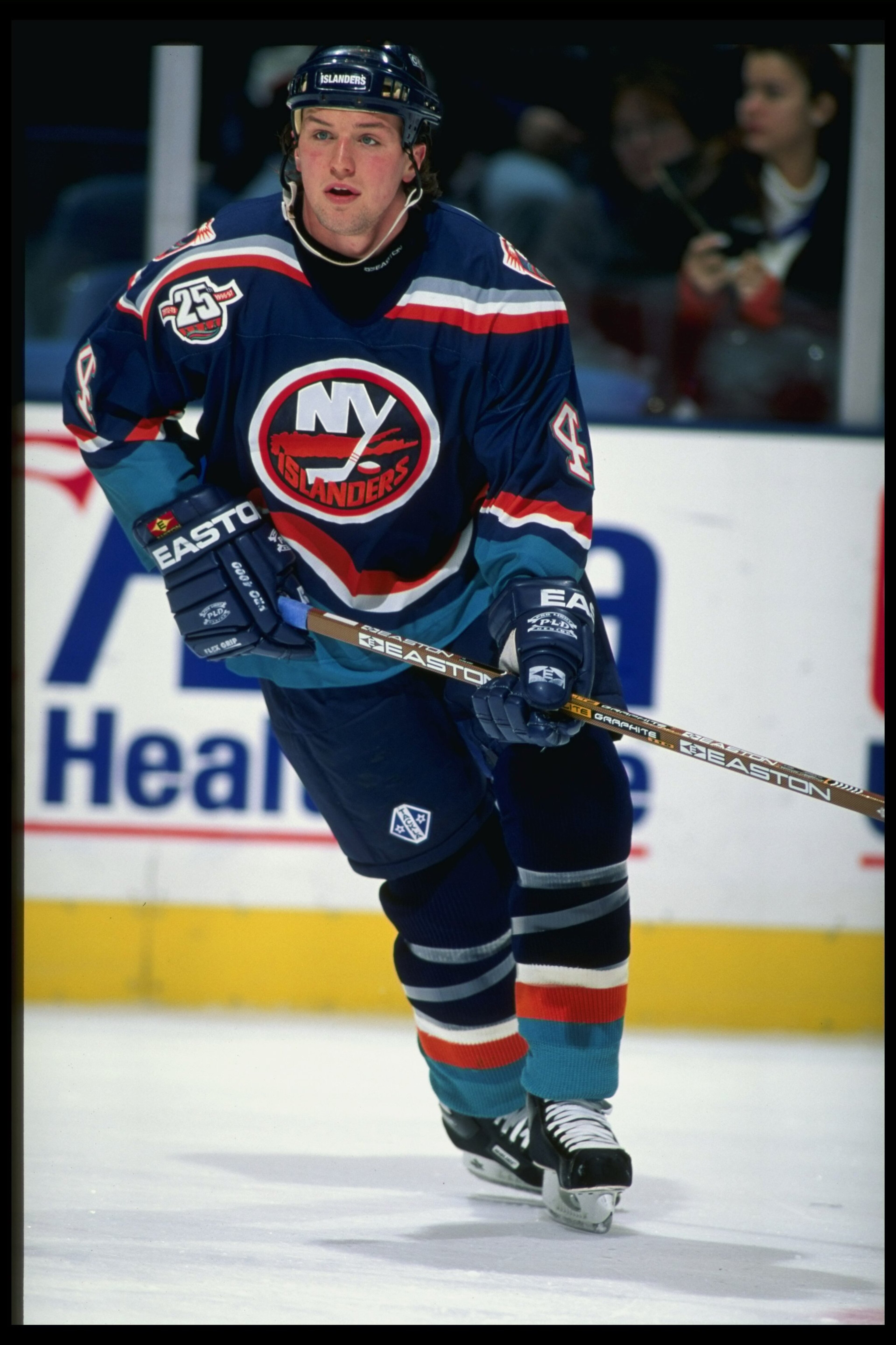 6 Feb 1996:  Defenseman Bryan McCabe of the New York Islanders moves down the ice during a game against the New Jersey Devils at the Continental Airlines Arena in East Rutherford, New Jersey.  The Devils won the game, 4-1. Mandatory Credit: Al Bello  /All