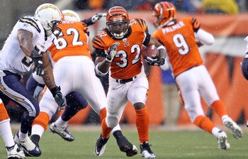 CINCINNATI - DECEMBER 26:  Cedric Benson #32 of the Cincinnati Bengals runs with the ball during the NFL game against the San Diego Chargers at Paul Brown Stadium on December 26, 2010 in Cincinnati, Ohio. The Bengals 34-20.  (Photo by Andy Lyons/Getty Ima