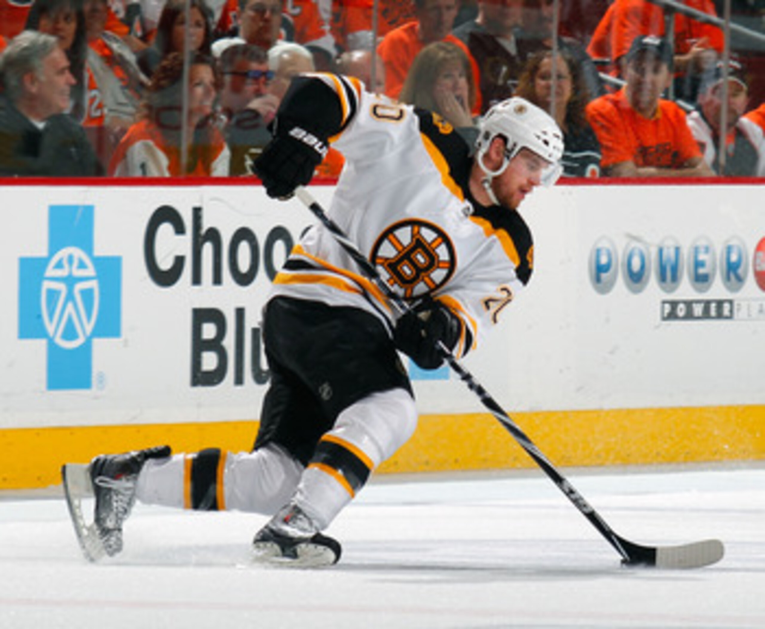 PHILADELPHIA, PA - MAY 02:  Daniel Paille #20 of the Boston Bruins skates during Game Two of the Eastern Conference Semifinals against the Philadelphia Flyers during the 2011 NHL Stanley Cup Playoffs at Wells Fargo Center on May 2, 2011 in Philadelphia, P