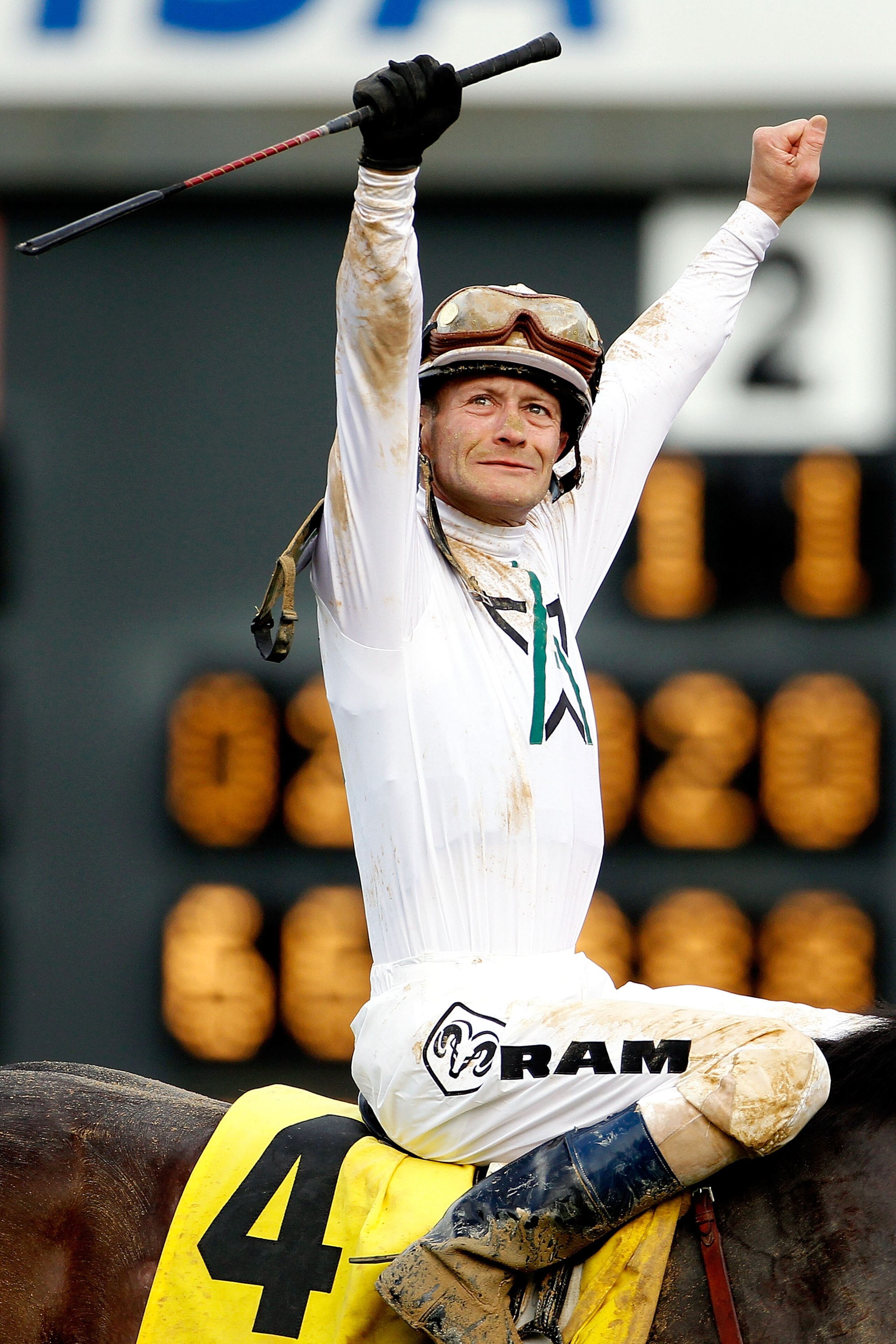 LOUISVILLE, KY - MAY 01: Calvin Borel celebrates atop Super Saver after winning the 136th running of the Kentucky Derby on May 1, 2010 in Louisville, Kentucky. (Photo by Matthew Stockman/Getty Images) LOUISVILLE, KY - MAY 01: Calvin Borel celebrates atop Super Saver after winning the 136th running of the Kentucky Derby on May 1, 2010 in Louisville, Kentucky. (Photo by Matthew Stockman/Getty Images)
