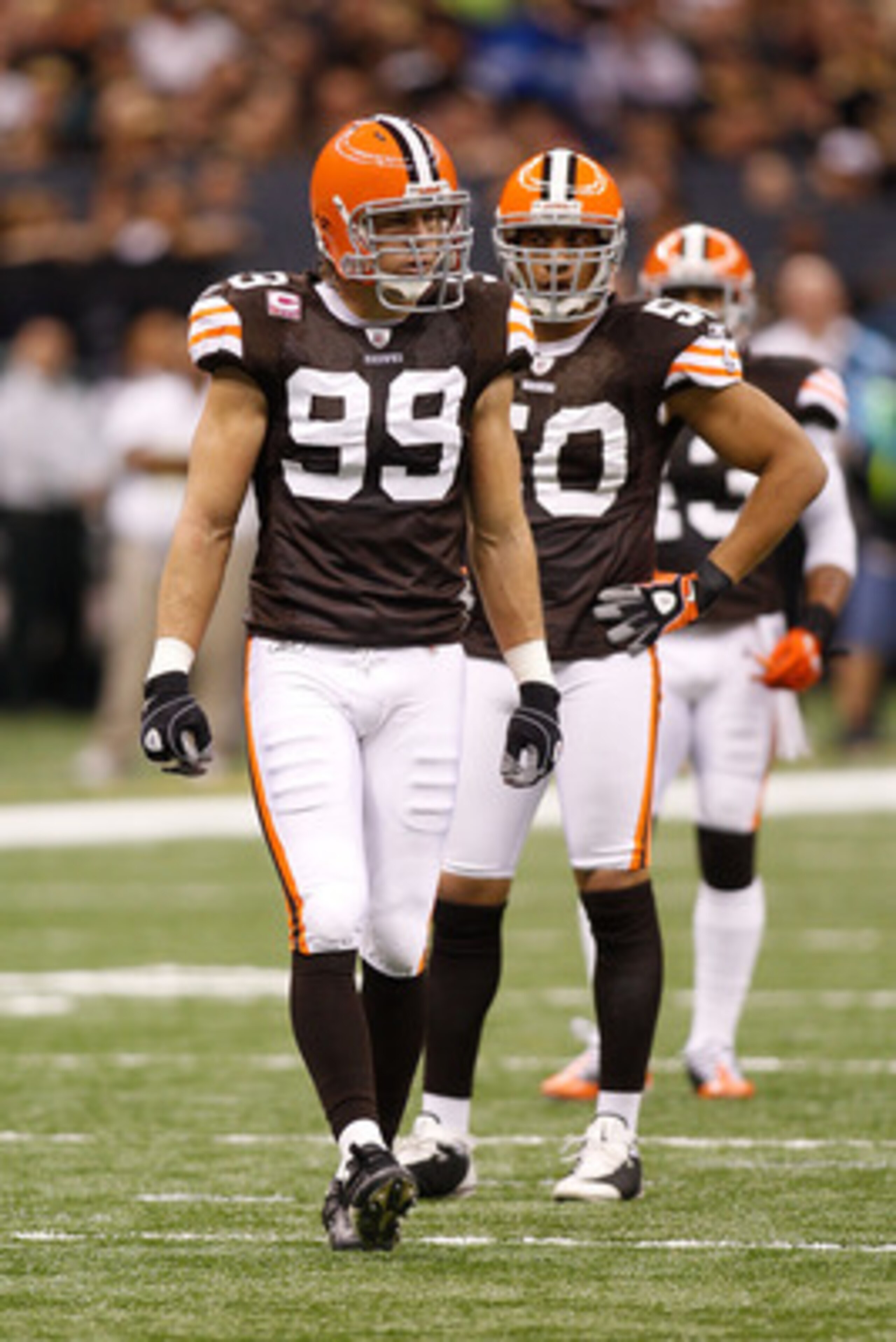 NEW ORLEANS - OCTOBER 24: Scott Fujita #99 of the Cleveland Browns in action against the New Orleans Saints at the Louisiana Superdome on October 24, 2010 in New Orleans, Louisiana. (Photo by Chris Graythen/Getty Images) NEW ORLEANS - OCTOBER 24: Scott Fujita #99 of the Cleveland Browns in action against the New Orleans Saints at the Louisiana Superdome on October 24, 2010 in New Orleans, Louisiana. (Photo by Chris Graythen/Getty Images)