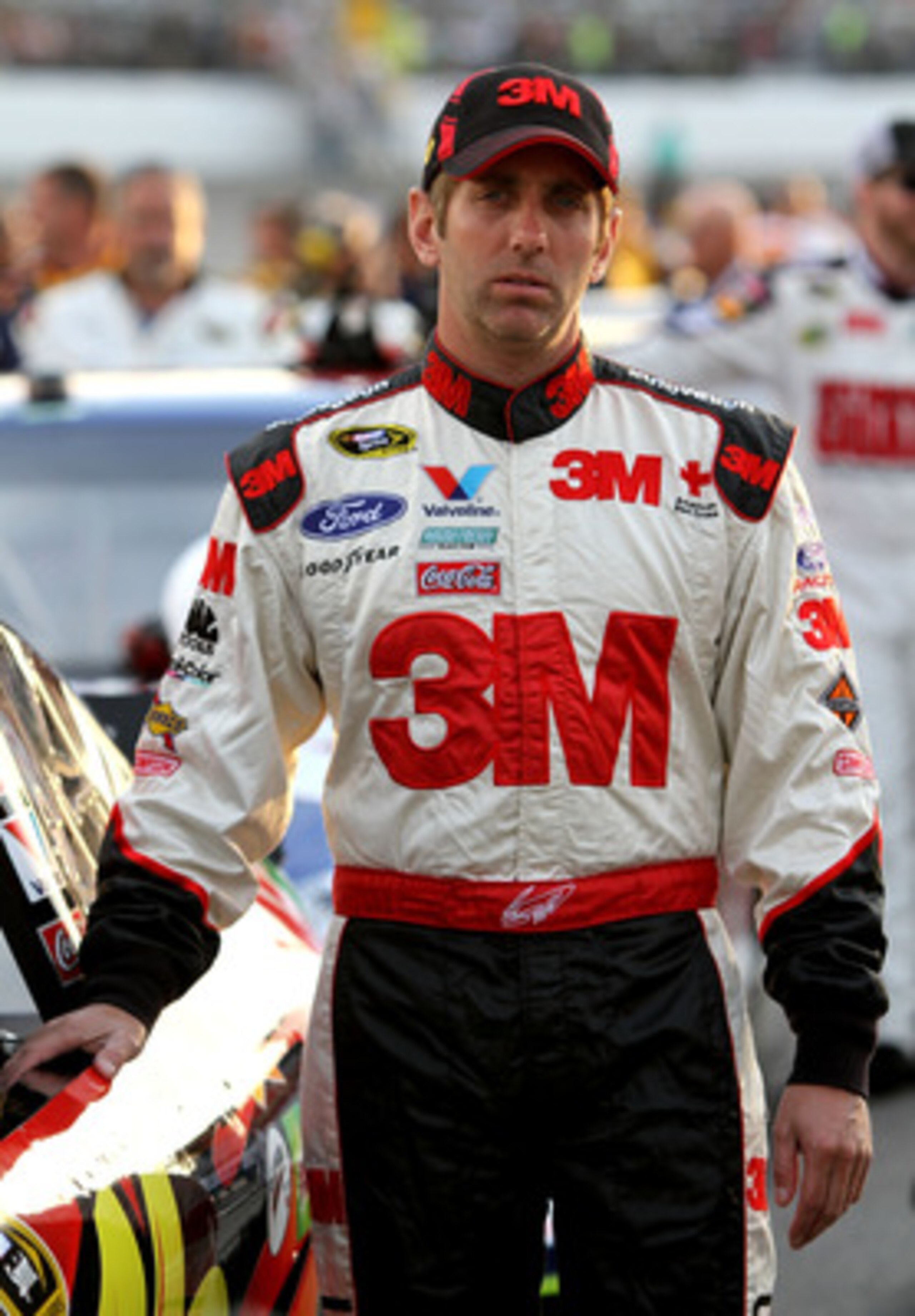 RICHMOND, VA - APRIL 30:  Greg Biffle, driver of the #16 3M Ford waits on the grid prior to the NASCAR Sprint Cup Series Crown Royal Presents The Matthew & Daniel Hansen 400 at Richmond International Raceway on April 30, 2011 in Richmond, Virginia.  (Phot