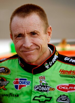RICHMOND, VA - APRIL 30:  Mark Martin, driver of the #5 GoDaddy.com Chevrolet stands on the grid before the NASCAR Sprint Cup Series Crown Royal Presents The Matthew & Daniel Hansen 400 at Richmond International Raceway on April 30, 2011 in Richmond, Virg