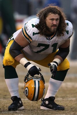 CHICAGO, IL - JANUARY 23:  Josh Sitton #71 of the Green Bay Packers looks on from the field while taking on the Chicago Bears in the NFC Championship Game at Soldier Field on January 23, 2011 in Chicago, Illinois.  (Photo by Jonathan Daniel/Getty Images)