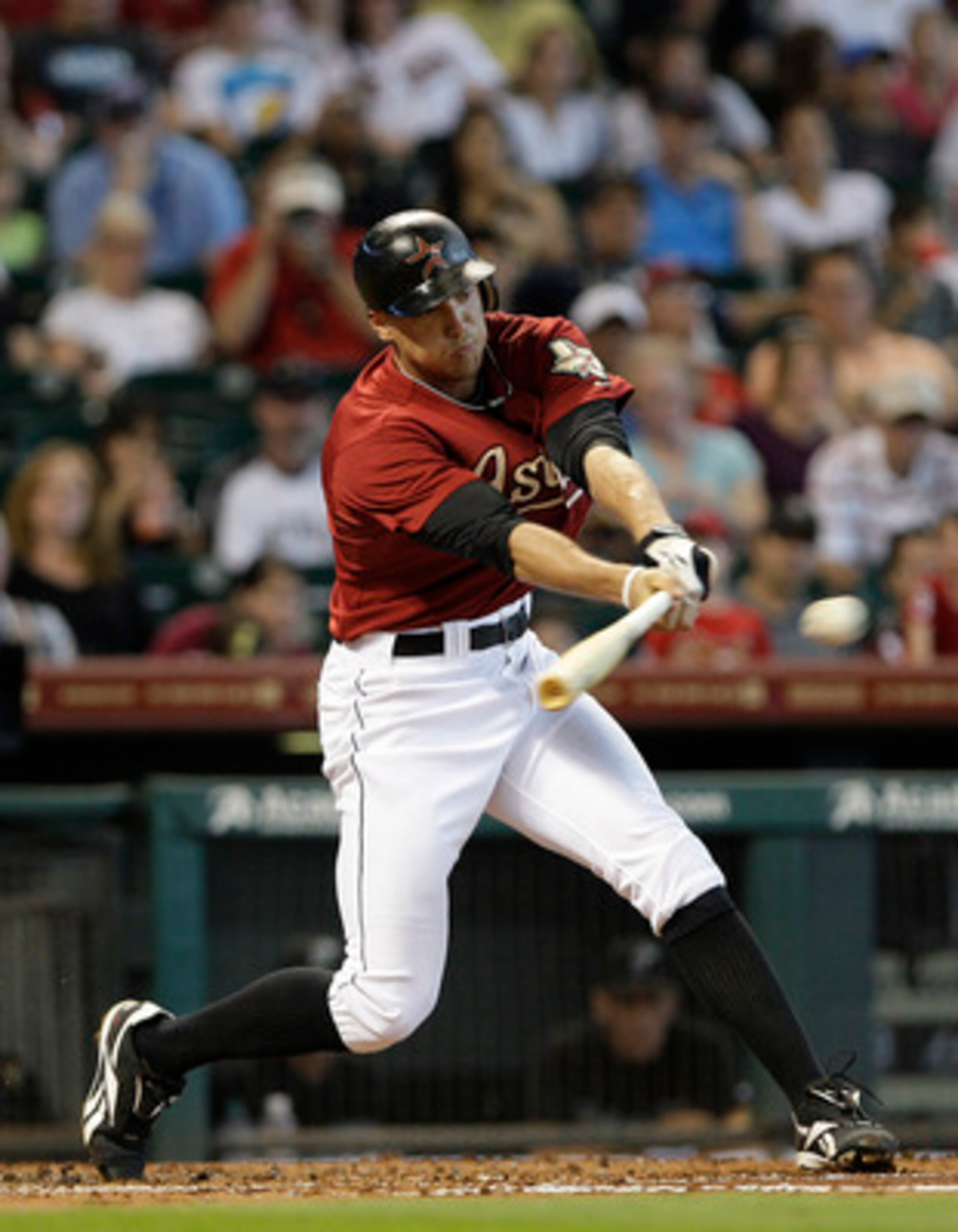 HOUSTON,TX- APRIL 10 : Hunter Pence #9 of the Houston Astros against the Florida Marlins in a MLB baseball game on April 10, 2011 at Minute Maid Park in Houston, Texas. (Photo by Thomas B. Shea / Getty Images) HOUSTON,TX- APRIL 10 : Hunter Pence #9 of the Houston Astros against the Florida Marlins in a MLB baseball game on April 10, 2011 at Minute Maid Park in Houston, Texas. (Photo by Thomas B. Shea / Getty Images)