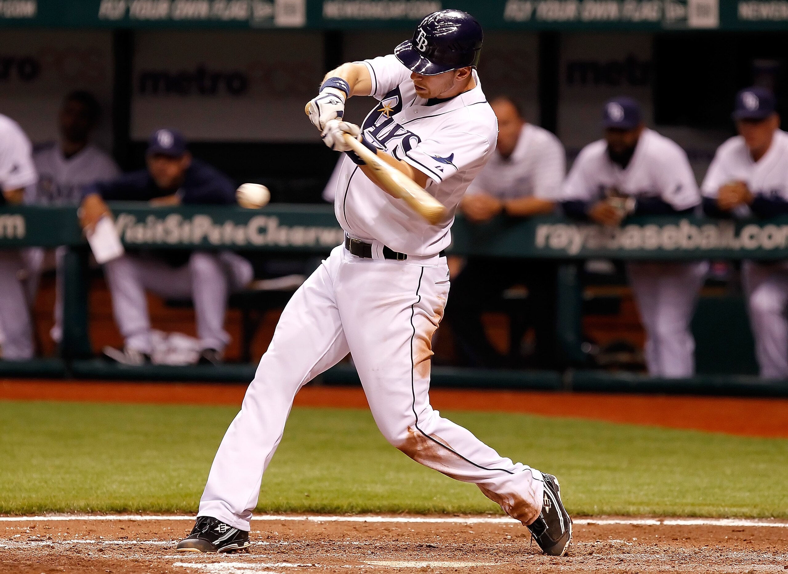 ST. PETERSBURG, FL - APRIL 21:  Infielder Ben Zobrist #18 of the Tampa Bay Rays bats against the Chicago White Sox during the game at Tropicana Field on April 21, 2011 in St. Petersburg, Florida.  (Photo by J. Meric/Getty Images)