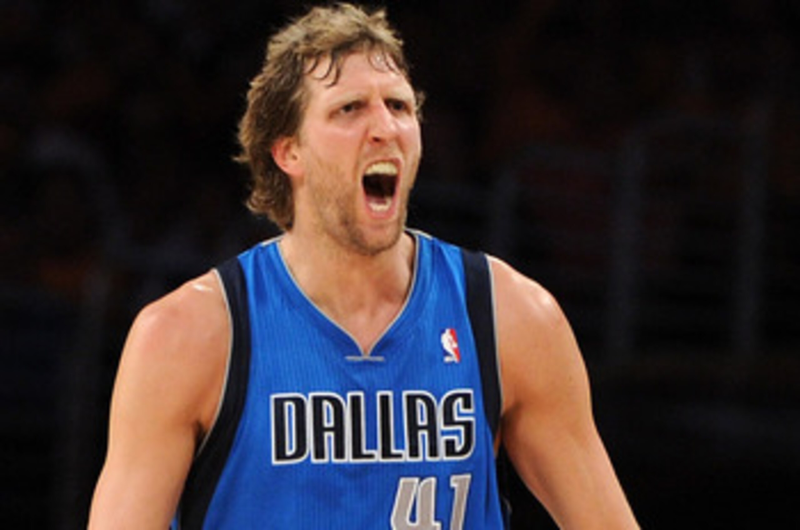 LOS ANGELES, CA - MAY 02:  Dirk Nowitzki #41 of the Dallas Mavericks reacts in the fourth quarter while taking on the Los Angeles Lakers in Game One of the Western Conference Semifinals in the 2011 NBA Playoffs at Staples Center on May 2, 2011 in Los Ange