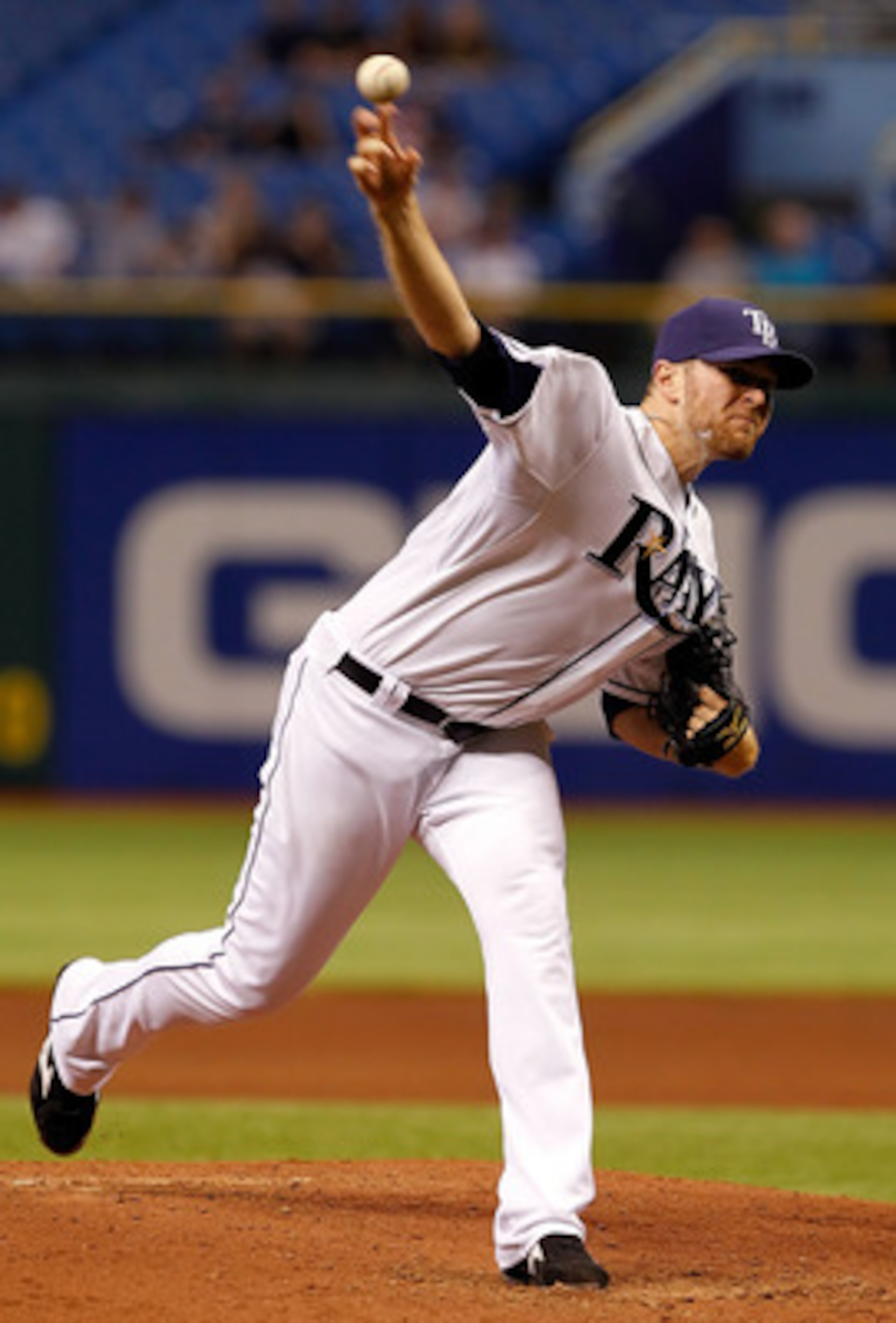 ST PETERSBURG, FL - MAY 03:  :  Pitcher Wade Davis #40 of the Tampa Bay Rays pitches against the Toronto Blue Jays during the game at Tropicana Field on May 3, 2011 in St. Petersburg, Florida.  (Photo by J. Meric/Getty Images)