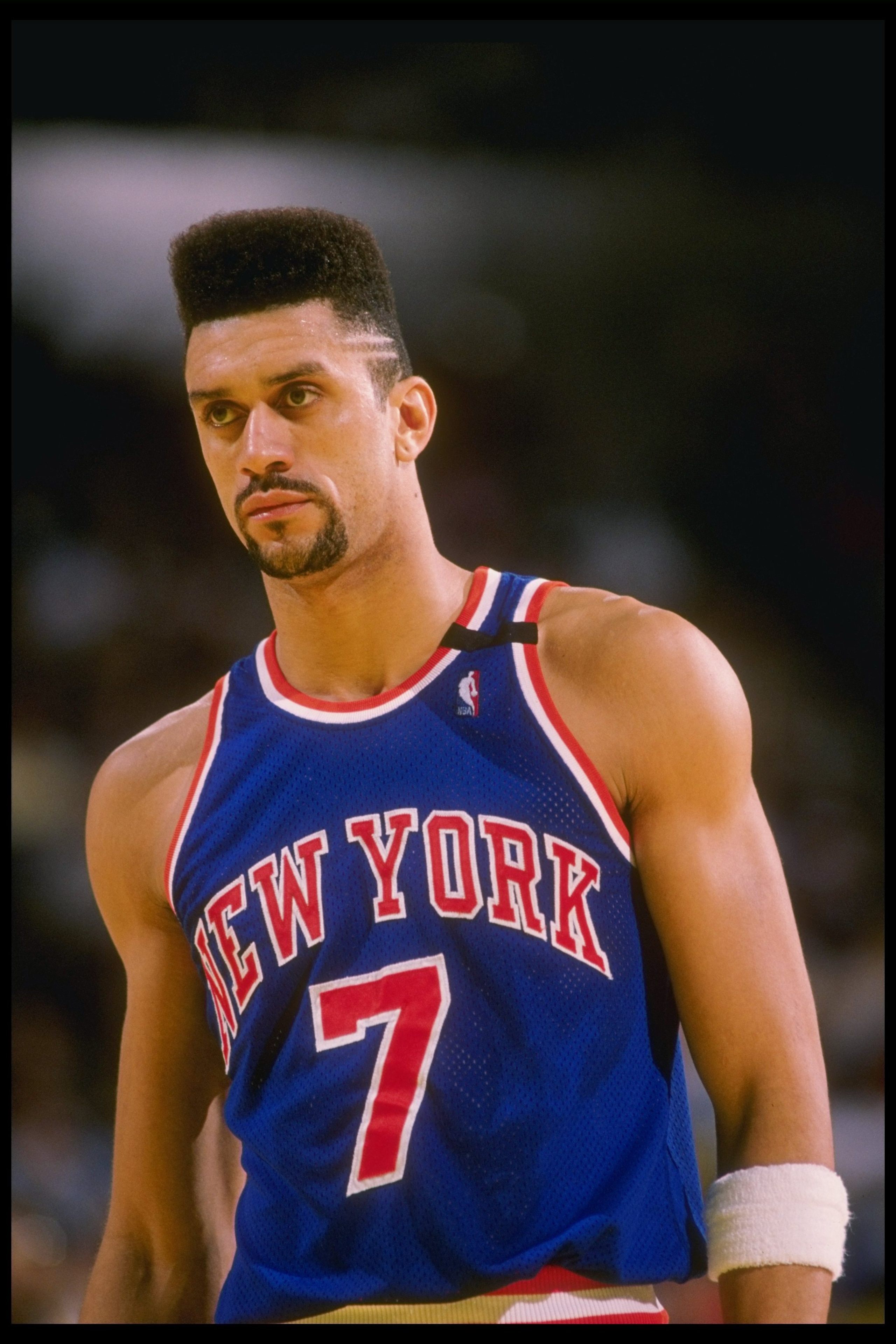 1989-1990: Kenny Walker of the New York Knicks looks on. Mandatory Credit: Mike Powell /Allsport 1989-1990: Kenny Walker of the New York Knicks looks on. Mandatory Credit: Mike Powell /Allsport