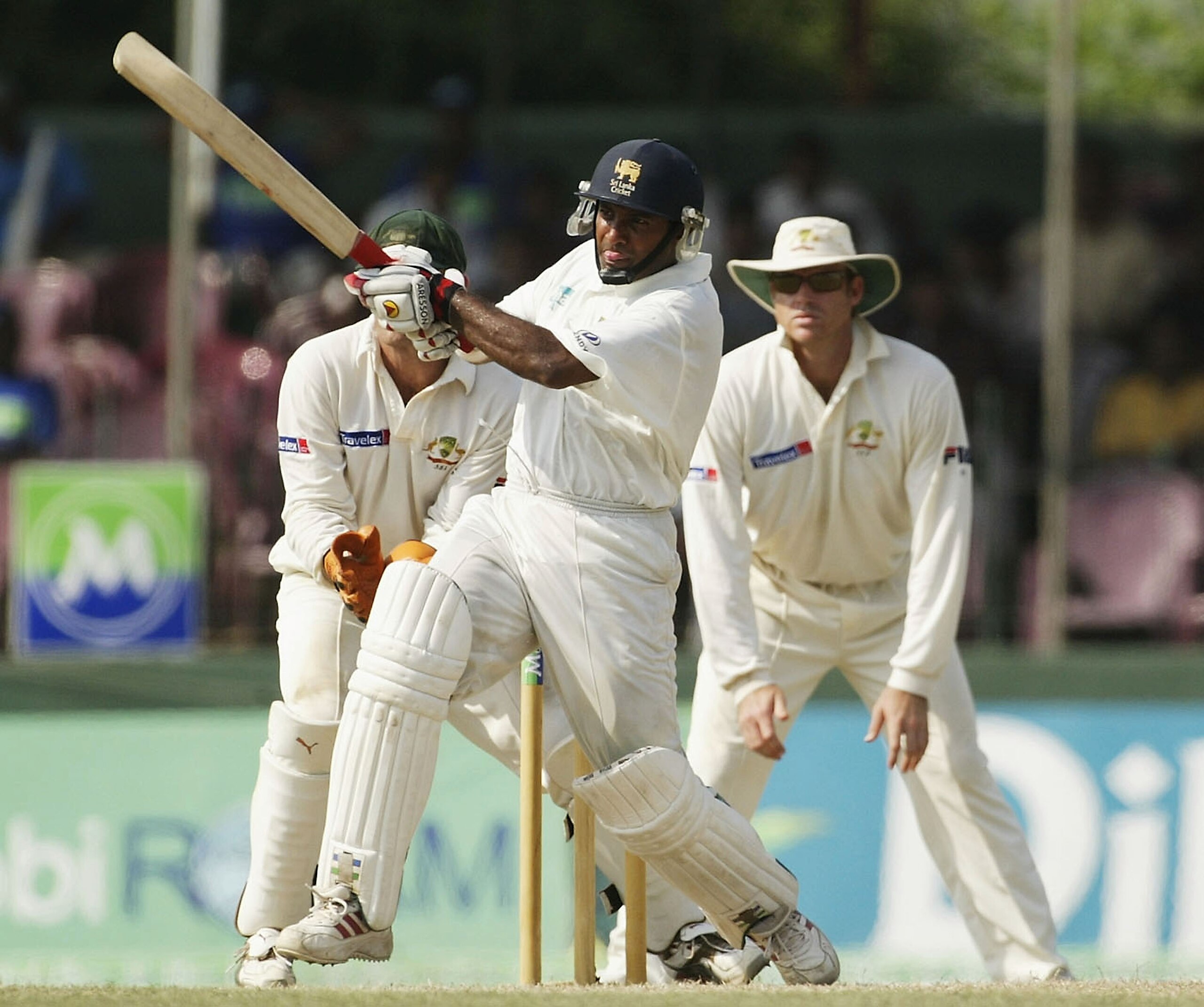 COLOMBO, SRI LANKA - MARCH 26:  Hashan Tillakaratne of Sri Lanka in action during day three of the Third Test between Australia and Sri Lanka played at the Singhalese Sports Club on March 26, 2004 in Colombo, Sri Lanka. (Photo by Hamish Blair/Getty Images