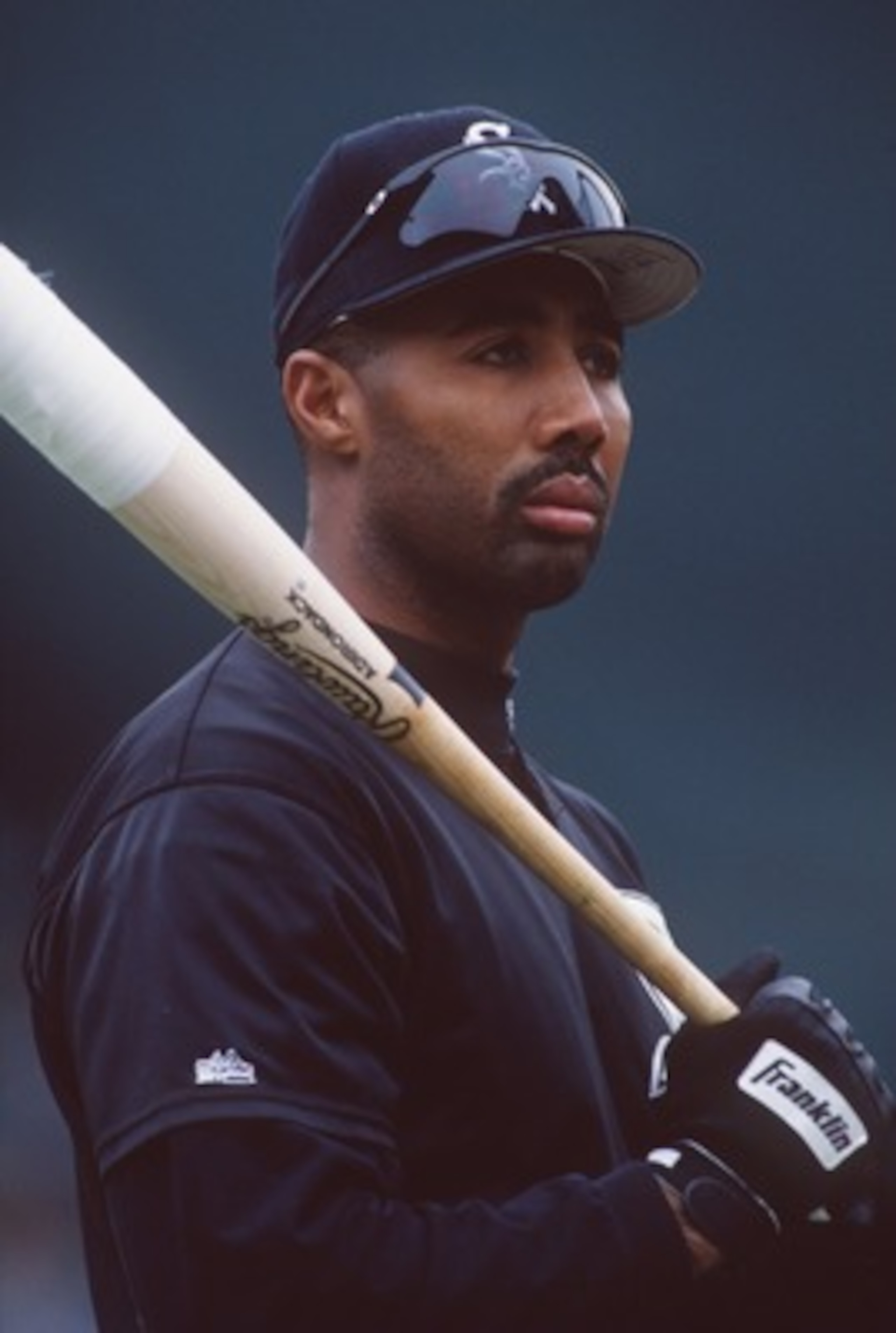 20 Apr 1996:  Harold Baines #3 of the Chicago White Sox rests the bat on his shoulder during the White Sox'' 8-3 victory over the Oakland A''s at the Oakland Coliseum in Oakland, California. Mandatory Credit: Otto Greule/Allsport