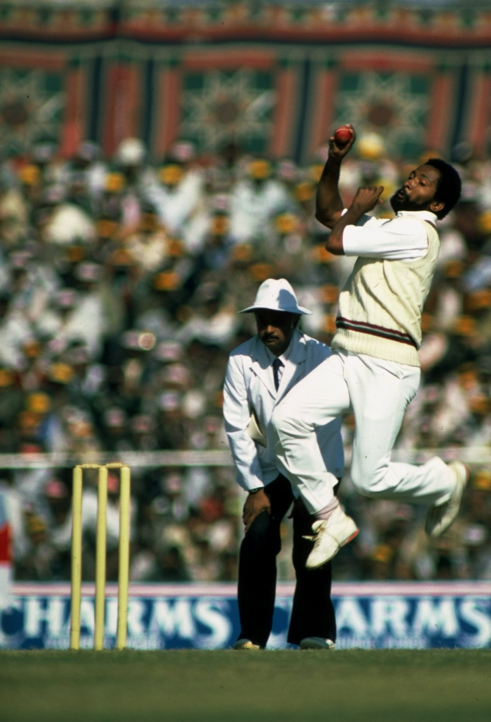 31 Dec 1983:  Andy Roberts the West Indian fast bowler in action.  \ Mandatory Credit: Allsport UK /Allsport