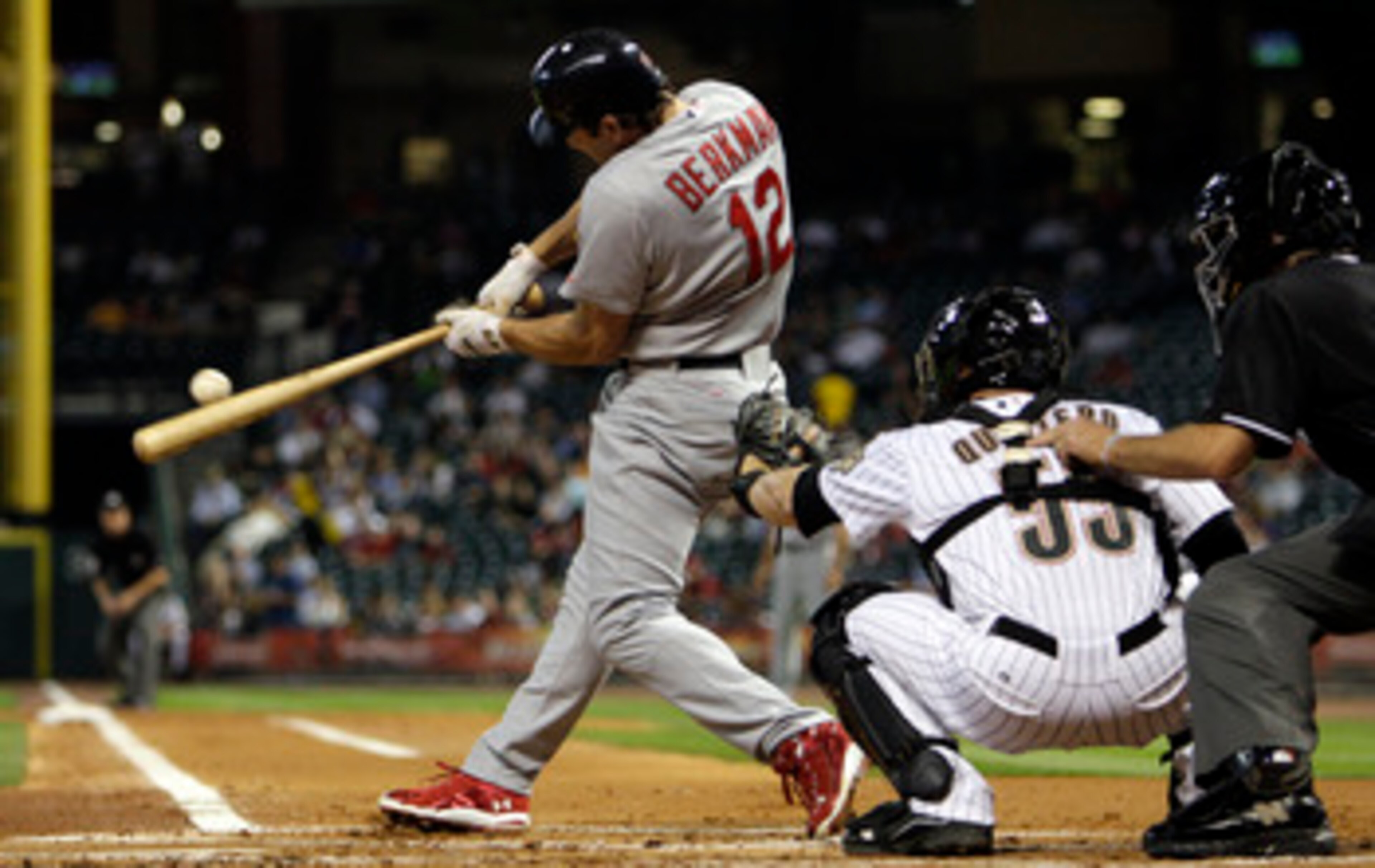 HOUSTON - APRIL 26: First baseman Lance Berkman #12 of the St. Louis Cardinals singles to right field in the second inning against the Houston Astros at Minute Maid Park on April 26, 2011 in Houston, Texas. (Photo by Bob Levey/Getty Images) HOUSTON - APRIL 26: First baseman Lance Berkman #12 of the St. Louis Cardinals singles to right field in the second inning against the Houston Astros at Minute Maid Park on April 26, 2011 in Houston, Texas. (Photo by Bob Levey/Getty Images)