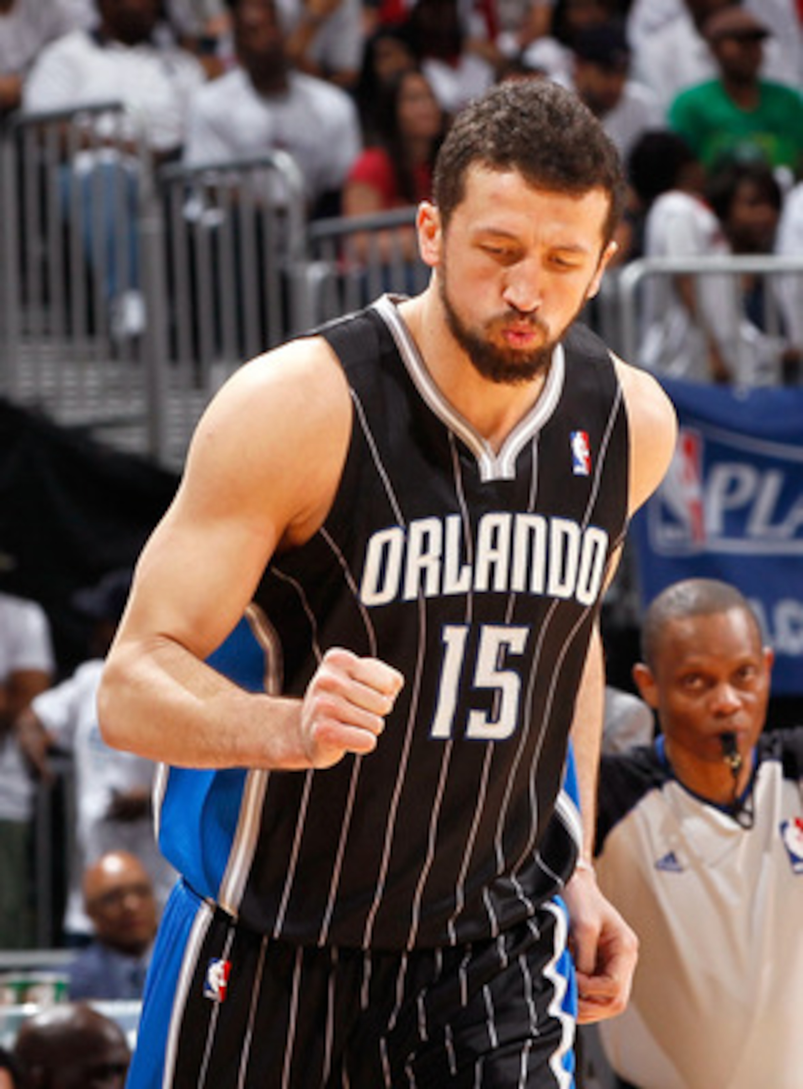 ATLANTA, GA - APRIL 28:  Hedo Turkoglu #15 of the Orlando Magic against the Atlanta Hawks during Game Six of the Eastern Conference Quarterfinals in the 2011 NBA Playoffs at Philips Arena on April 28, 2011 in Atlanta, Georgia.  NOTE TO USER: User expressl