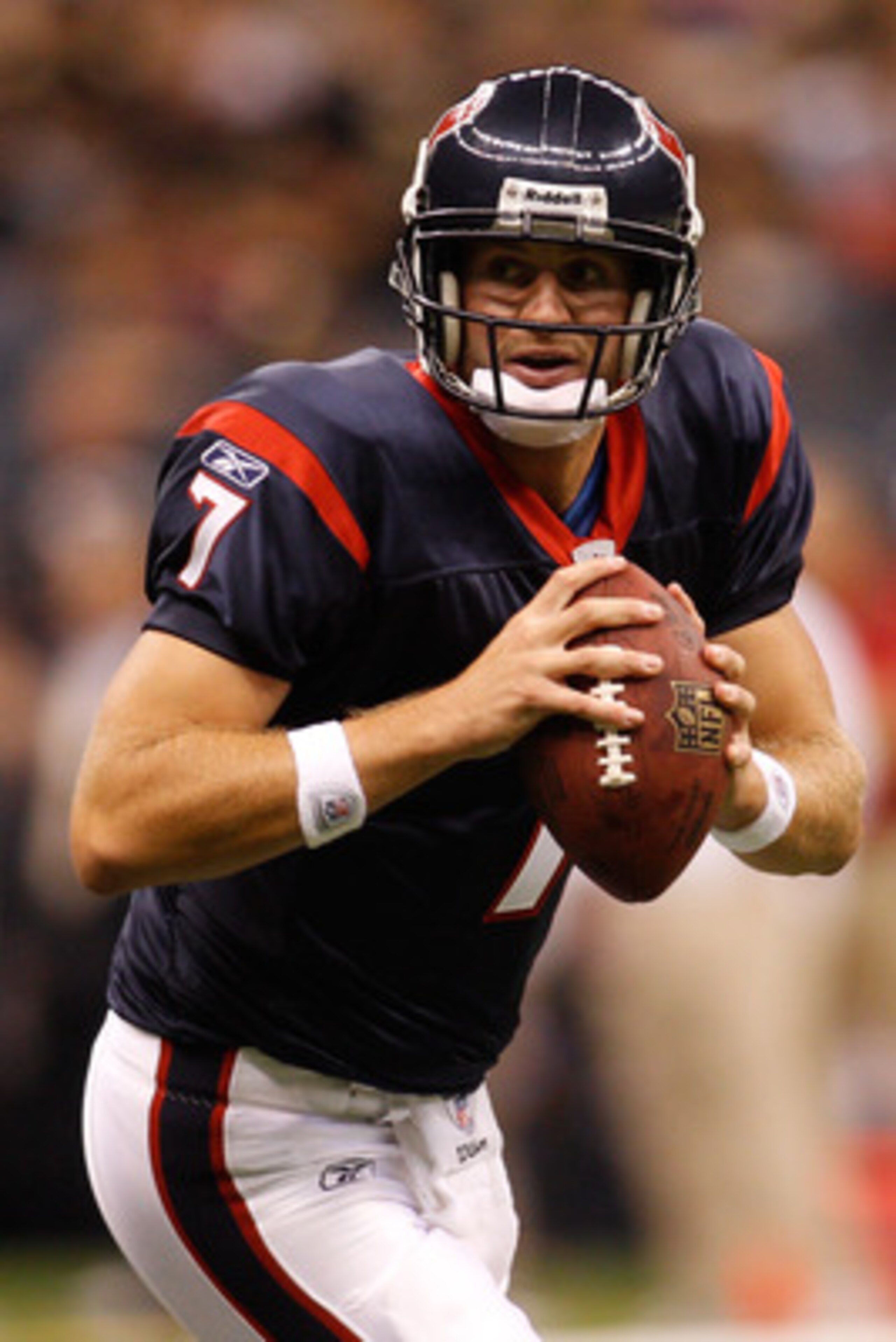 NEW ORLEANS - AUGUST 21:  Dan Orlovsky #7 of the Houston Texans in action during the game against the New Orleans Saints at the Louisiana Superdome on August 21, 2010 in New Orleans, Louisiana.  (Photo by Chris Graythen/Getty Images)