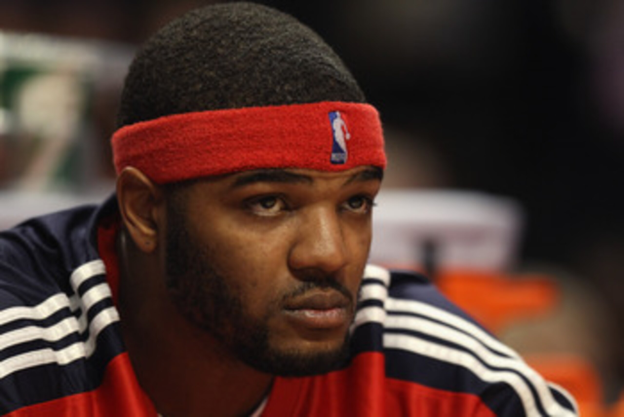 CHICAGO, IL - MAY 04: Josh Smith #5 of the Atlanta Hawks watches from the bench as teammates take on the Chicago Bulls in Game Two of the Eastern Conference Semifinals in the 2011 NBA Playoffs at the United Center on May 4, 2011 in Chicago, Illinois. The