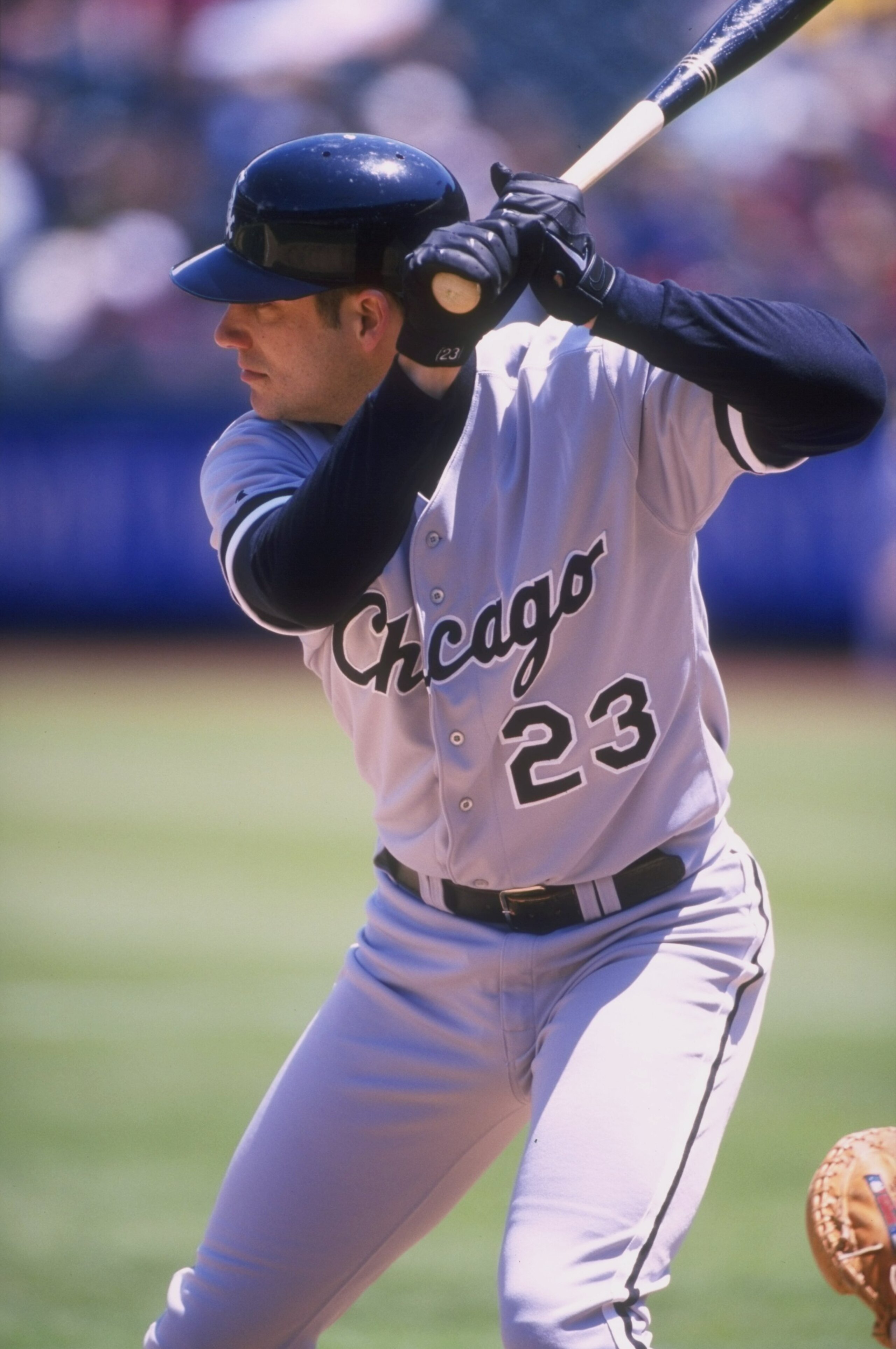 9 May 1998:  Infielder Robin Ventura of the Chicago White Sox in action during a game against the Oakland Athletics at the Oakland Coliseum in Oakland, California.  The Athletics defeated the White Sox 15-7. Mandatory Credit: Otto Greule Jr.  /Allsport