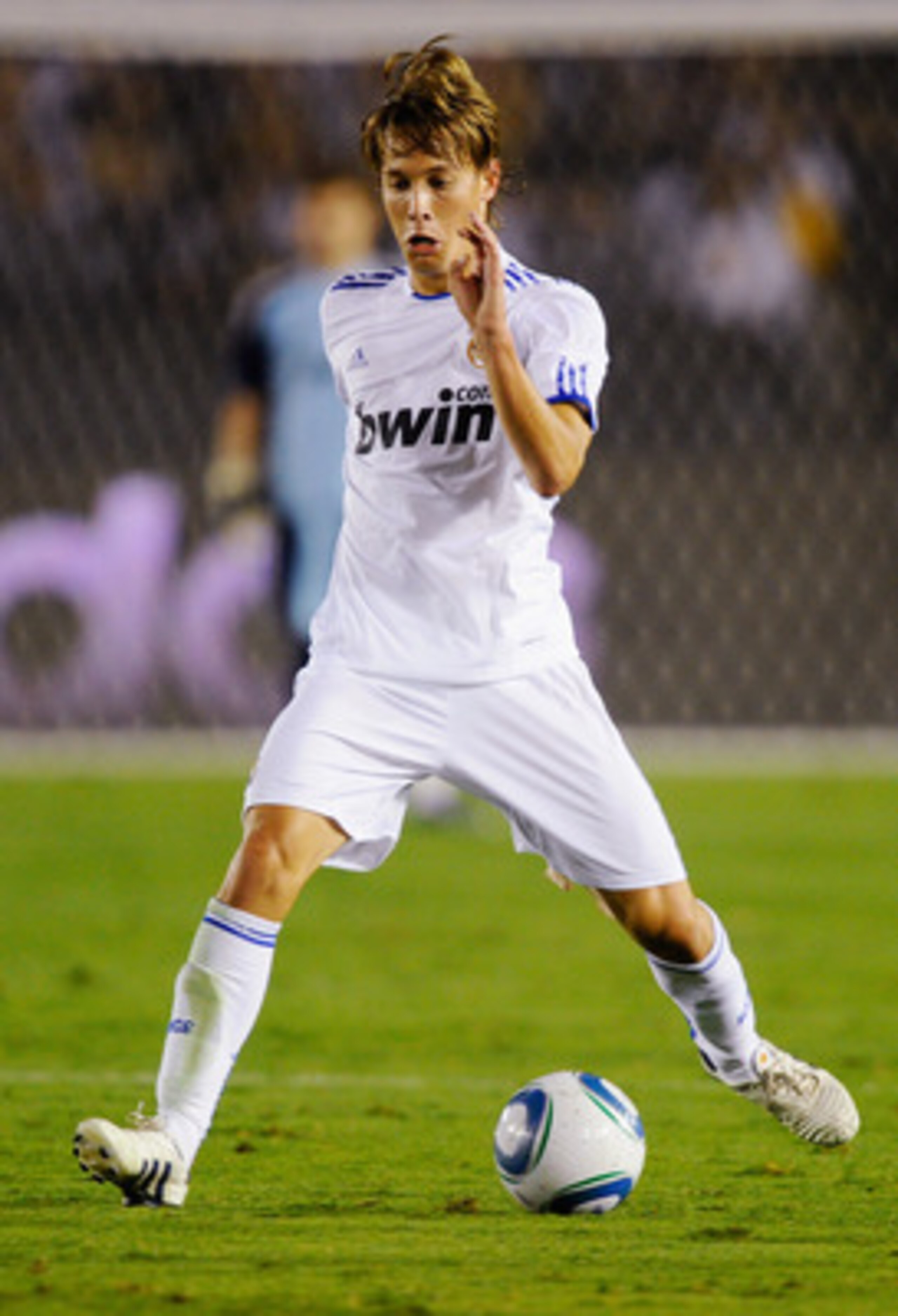 PASADENA, CA - AUGUST 07:  Sergio Canales of Real Madrid during the pre-season friendly soccer match against Los Angeles Galaxy on August 7, 2010 at the Rose Bowl in Pasadena, California. Real Madrid will travel back to Spain after the soccer match comple