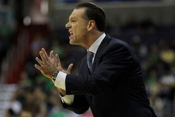 WASHINGTON - MARCH 17:  Head coach of the Pittsburgh Panthers Jamie Dixon, shouts from the bench during their game against the North Carolina-Asheville Bulldogs during the second round of the 2011 NCAA men's basketball tournament at the Verizon Center on 