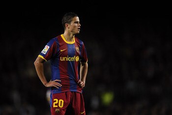 BARCELONA, SPAIN - APRIL 23:  Ibrahim Afellay of FC Barcelona looks on during the La Liga match between Barcelona and CA Osasuna at Camp Nou Stadium on April 23, 2011 in Barcelona, Spain. Barcelona won 2-0.  (Photo by David Ramos/Getty Images)