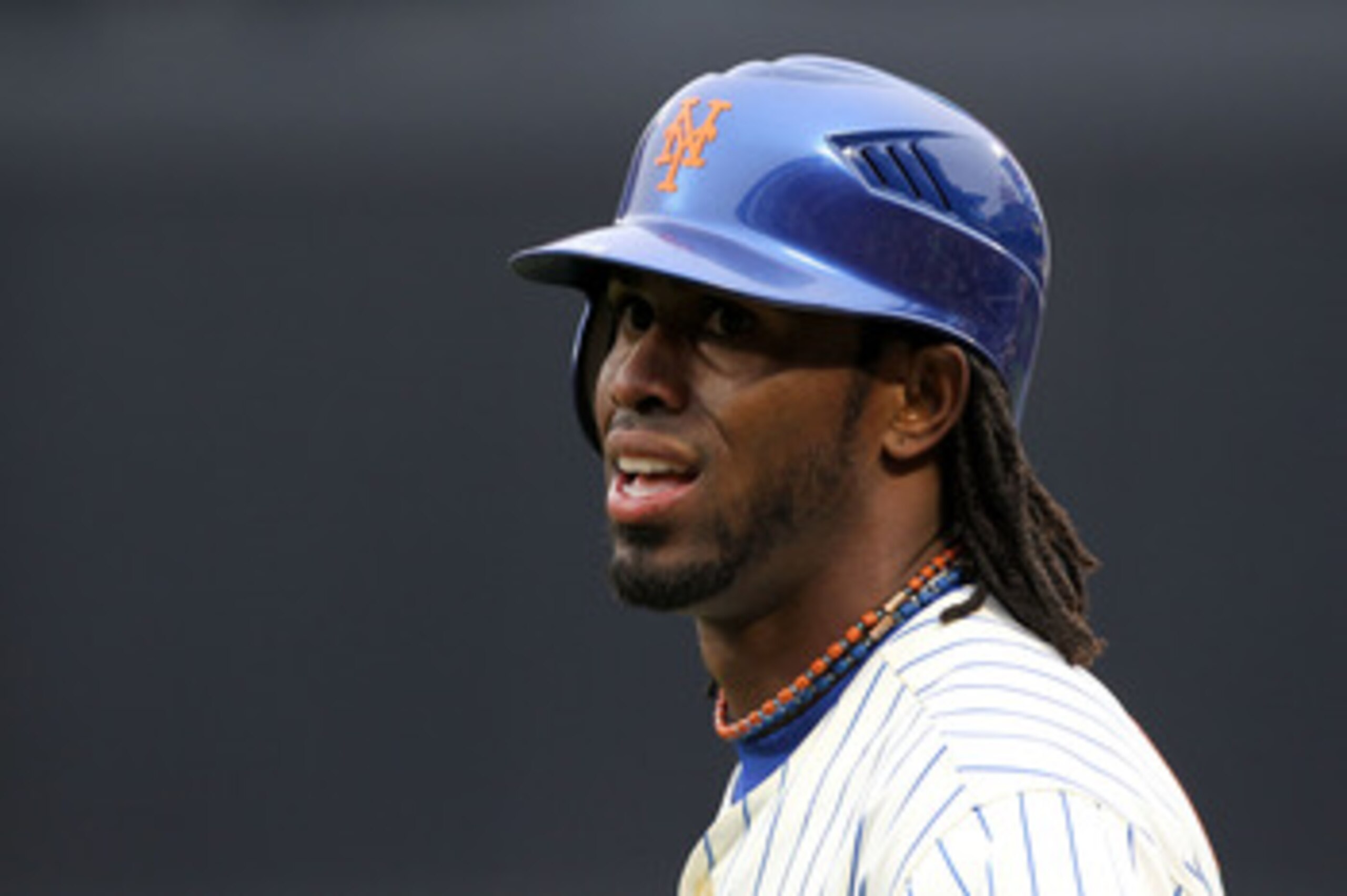 NEW YORK, NY - APRIL 08:  Jose Reyes #7 of the New York Mets looks on against the Washington Nationals during the Mets' Home Opener at Citi Field on April 8, 2011 in the Flushing neighborhood of Queens in New York City. The Nationals won 6-2.  (Photo by A