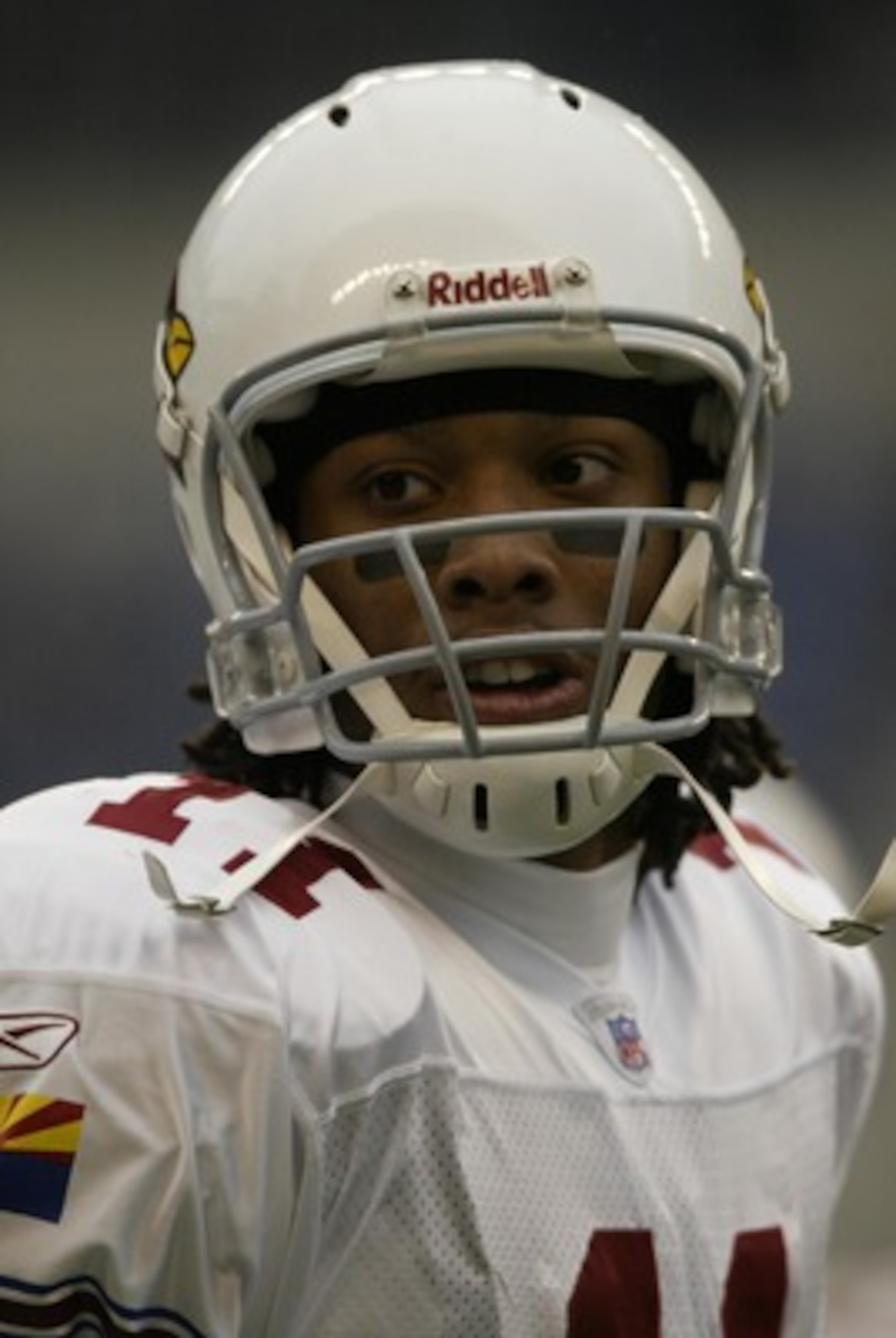 SEATTLE - DECEMBER 26:  Larry Fitzgerald #11 of the Arizona Cardinals is seen during the game against the Seattle Seahawks at Qwest Field on December 26, 2004 in Seattle, Washington. The Seahawks defeated the Cardinals 24-21.  (Photo by Otto Greule Jr/Get