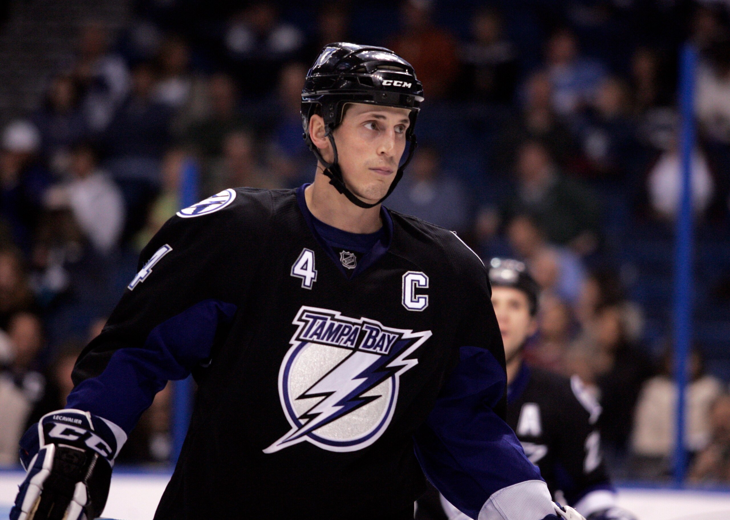 TAMPA, FL - JANUARY 25: Vincent Lecavalier #4 of the Tampa Bay Lightning skates against the Toronto Maple Leafs at St. Pete Times Forum on January 25, 2011 in Tampa, Florida. The Lightning defeated the Leafs 2-0. (Photo by Justin K. Aller/Getty Images)