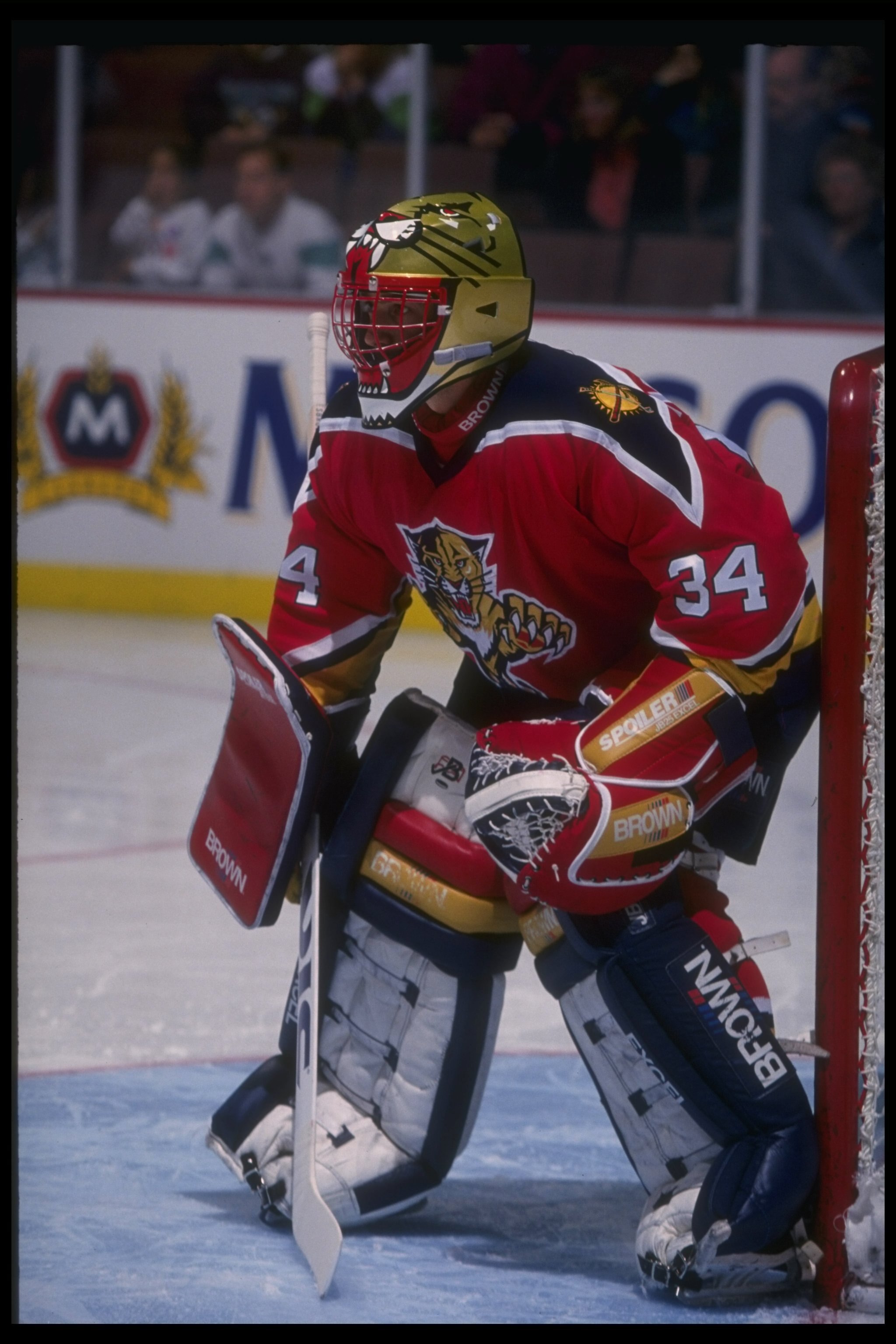 7 Dec 1993:  Goaltender John Vanbiesbrouck of the Florida Panthers looks on during a game against the Anaheim Mighty Ducks at Arrowhead Pond in Anaheim, California.  The Panthers won the game, 3-2. Mandatory Credit: Al Bello  /Allsport