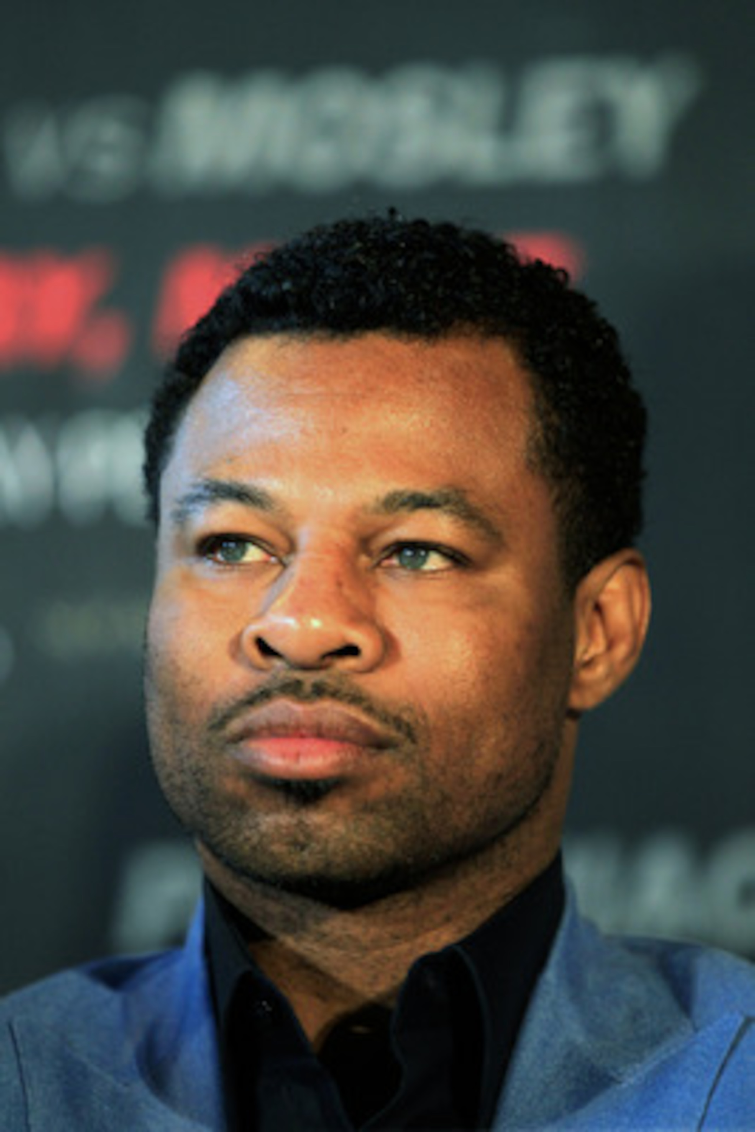 NEW YORK, NY - FEBRUARY 14:  Shane Mosley looks on at a press conference to promote his upcoming fight with Manny Pacquiao at The Lighthouse at Chelsea Piers on February 14, 2011 in New York City.  (Photo by Chris Trotman/Getty Images)
