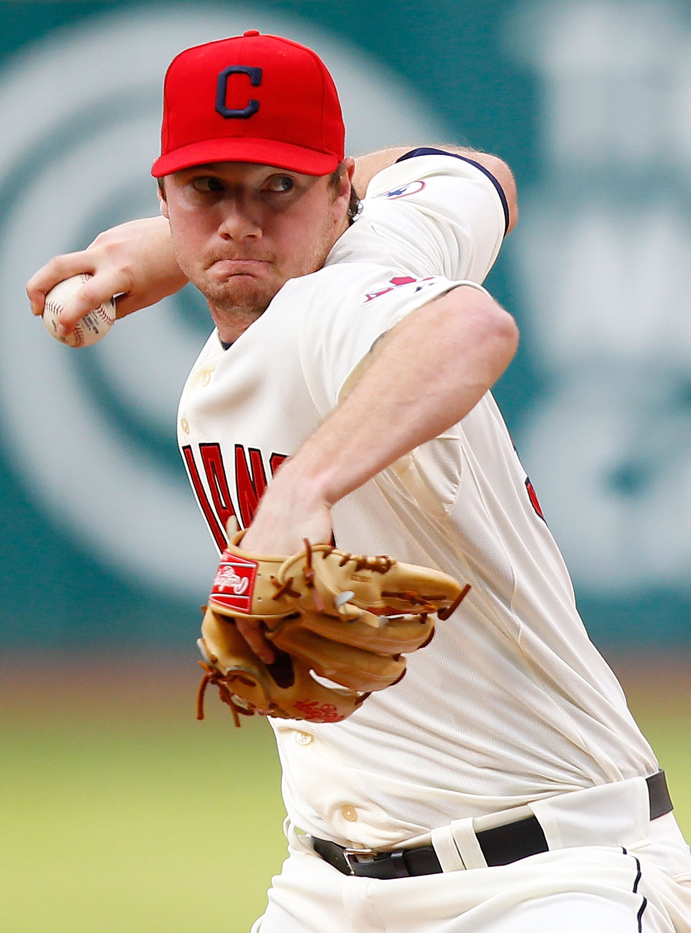 CLEVELAND - APRIL 30:  Alex White #32 of the Cleveland Indians pitches against the Detroit Tigers during the game on April 30, 2011 at Progressive Field in Cleveland, Ohio.  (Photo by Jared Wickerham/Getty Images)