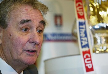 BURTON, ENGLAND - DECEMBER 4:  Brian Clough talks about the FA Cup at the Holy Trinity Primary School on December 4, 2003 in Burton-on-Trent, England. Burton Albion will play Hartlepool United in the FA Cup on Sunday. (Photo by Bryn Lennon/Getty Images)