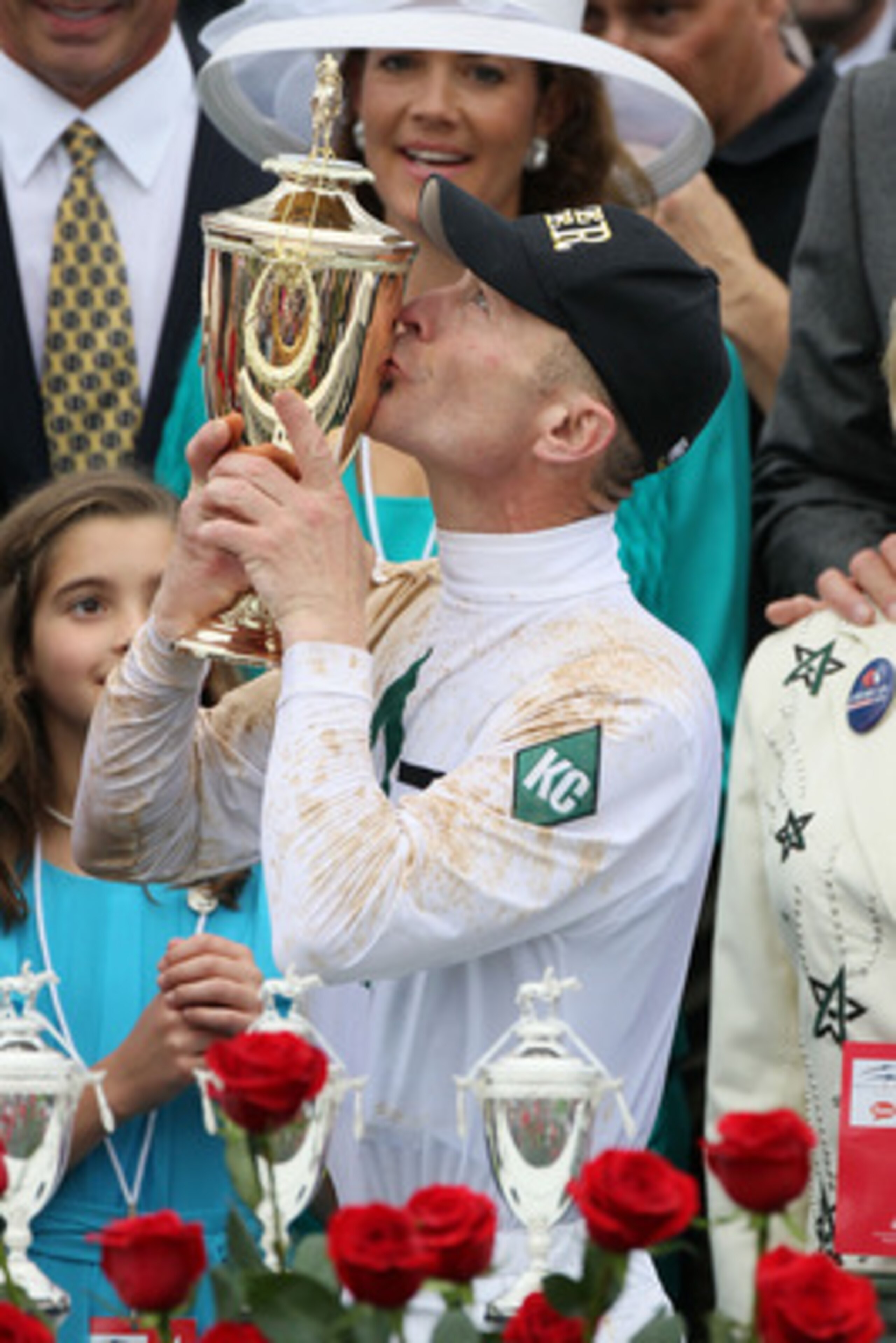 LOUISVILLE, KY - MAY 01: Jockey Calvin Borel kisses the 136th Kentucky Derby trophy in the winners circle after his win atop Super Saver on May 1, 2010 in Louisville, Kentucky. (Photo by Andy Lyons/Getty Images) LOUISVILLE, KY - MAY 01: Jockey Calvin Borel kisses the 136th Kentucky Derby trophy in the winners circle after his win atop Super Saver on May 1, 2010 in Louisville, Kentucky. (Photo by Andy Lyons/Getty Images)