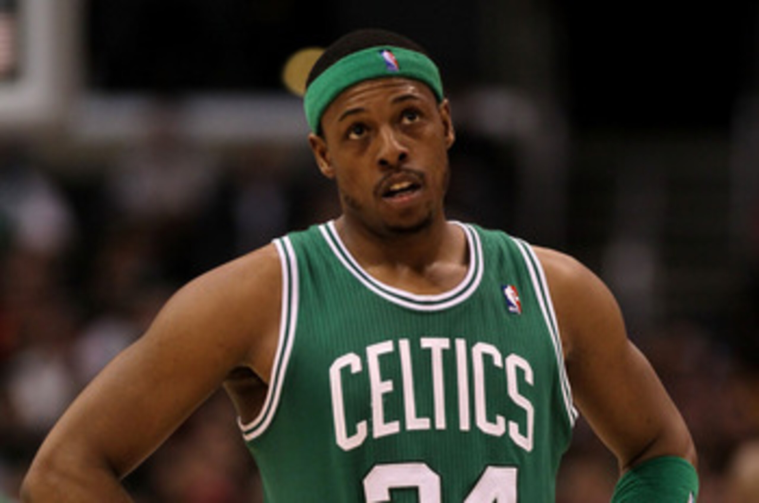 LOS ANGELES, CA - FEBRUARY 26:  Paul Pierce #34 of the Boston Celtics stands on the court during the game with the Los Angeles Clippers at Staples Center on February 26, 2011  in Los Angeles, California.  NOTE TO USER: User expressly acknowledges and agre