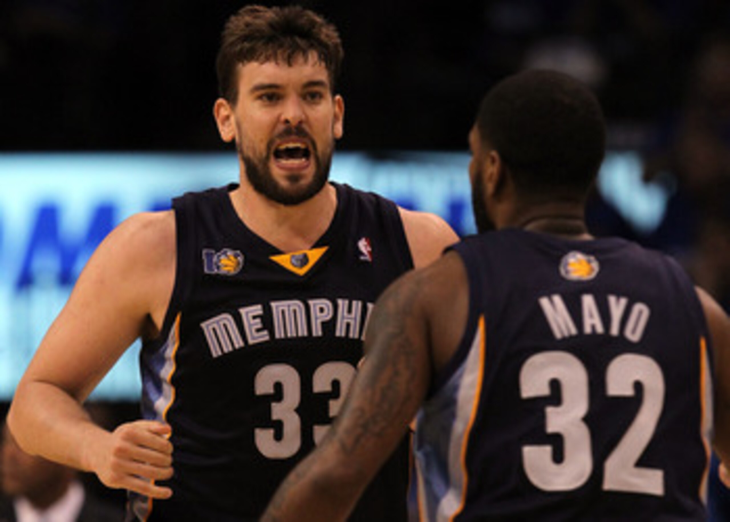 OKLAHOMA CITY, OK - MAY 01:  Center Marc Gasol #33 of the Memphis Grizzlies reacts against the Oklahoma City Thunder in Game One of the Western Conference Semifinals in the 2011 NBA Playoffs on May 1, 2011 at Oklahoma City Arena in Oklahoma City, Oklahoma