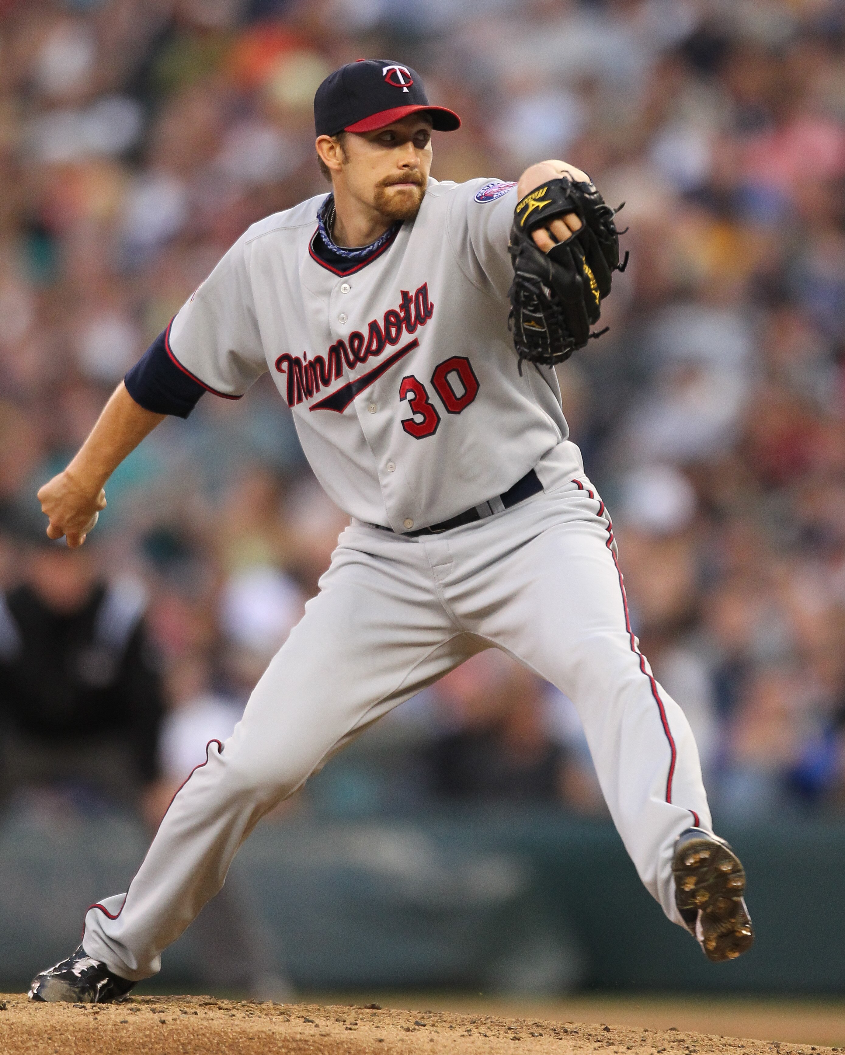 SEATTLE - AUGUST 27:  Starting pitcher Scott Baker #30 of the Minnesota Twins pitches against the Seattle Mariners at Safeco Field on August 27, 2010 in Seattle, Washington. The Twins won 6-3. (Photo by Otto Greule Jr/Getty Images)