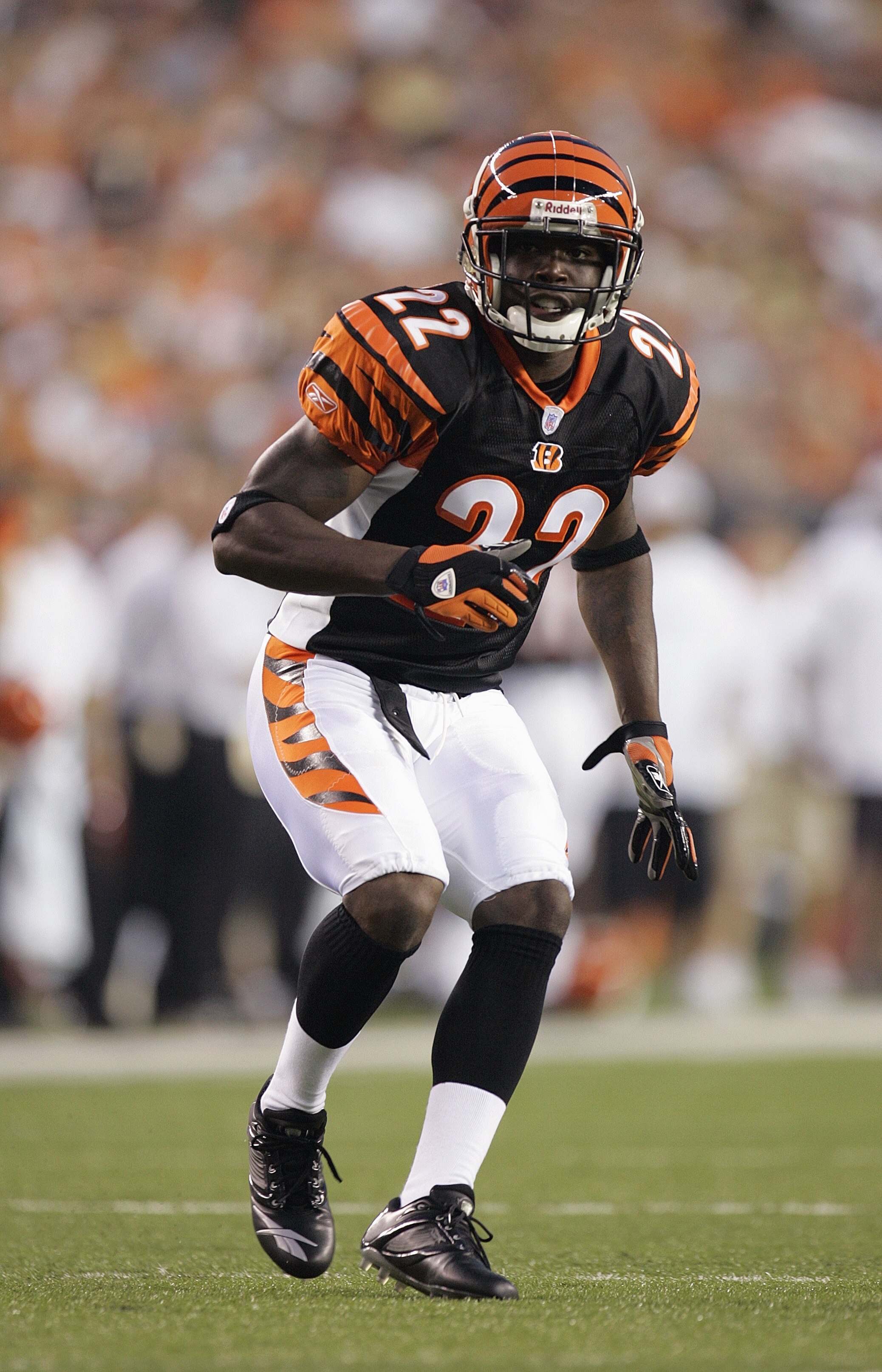 CINCINNATI - AUGUST 13:  Jonathan Joseph #22 of the Cincinnati Bengals looks on during their NFL preseason game against the Washington Redskins on August 13, 2006 at Paul Brown Stadium in Cincinnati, Ohio. (Photo By Gregory Shamus/Getty Images)