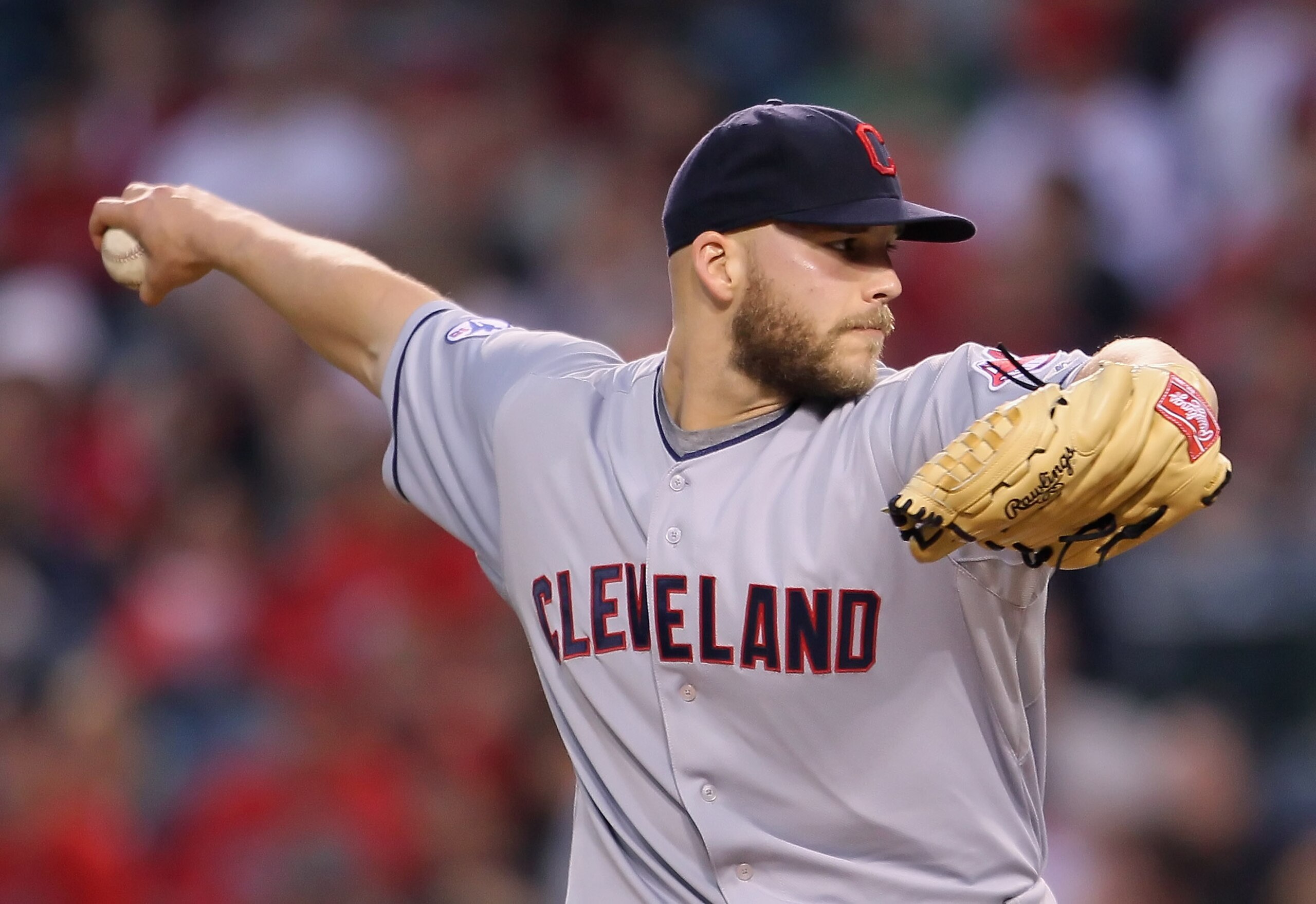 ANAHEIM, CA - MAY 06:  Justin Masterson #63 of the Cleveland Indians pitches against the Los Angeles Angels of Anaheim in the second inning at Angel Stadium of Anaheim on May 6, 2011 in Anaheim, California.  (Photo by Jeff Gross/Getty Images)