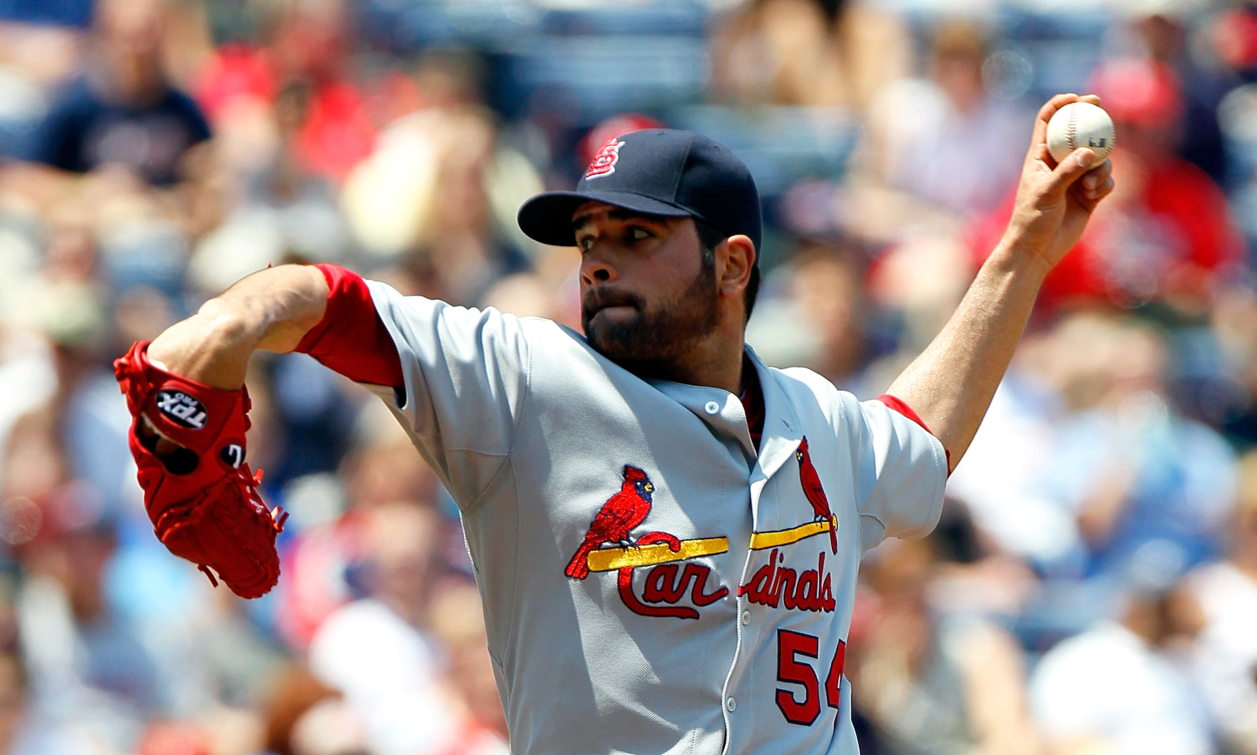 ATLANTA, GA - MAY 01:  Jaime Garcia #54 of the St. Louis Cardinals pitches to the Atlanta Braves at Turner Field on May 1, 2011 in Atlanta, Georgia.  (Photo by Kevin C. Cox/Getty Images)